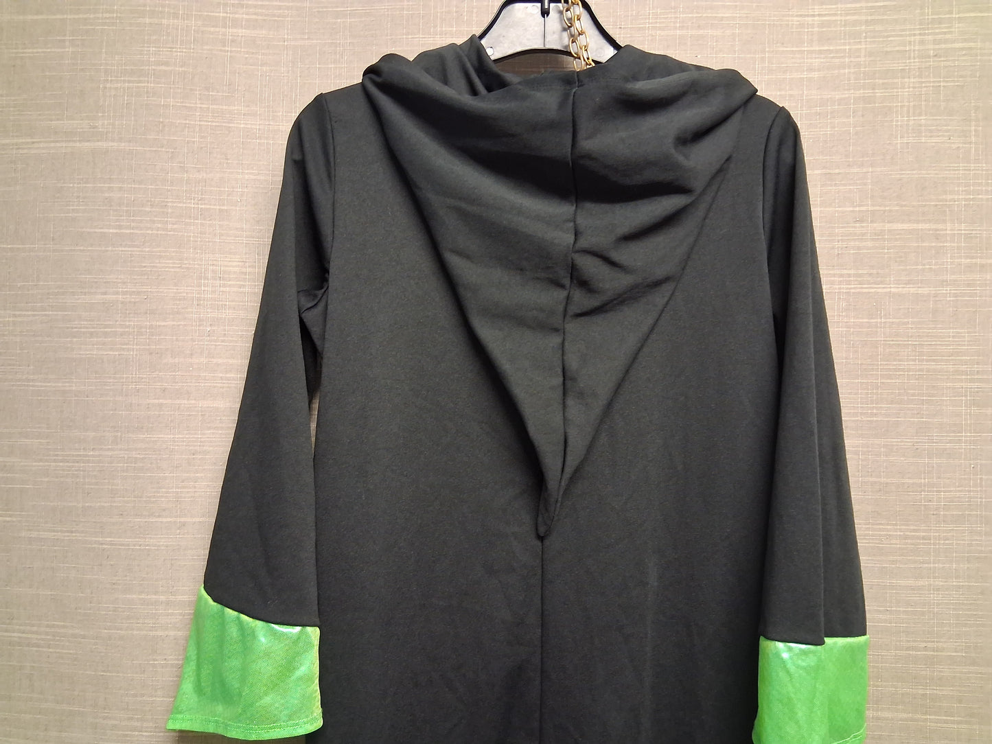 F&F Alien One Piece Costume Black Green Hooded Age 7-8 Years