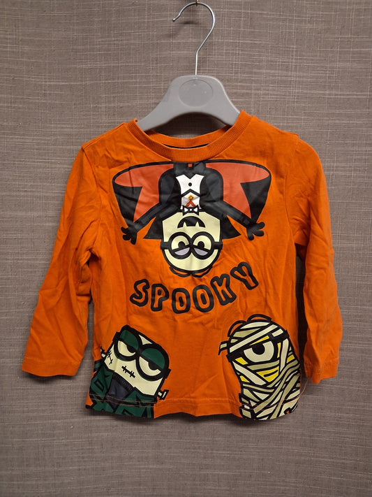 F&F Minions Theme Halloween Long Sleeve T-Shirt Orange Age 18-24 Months