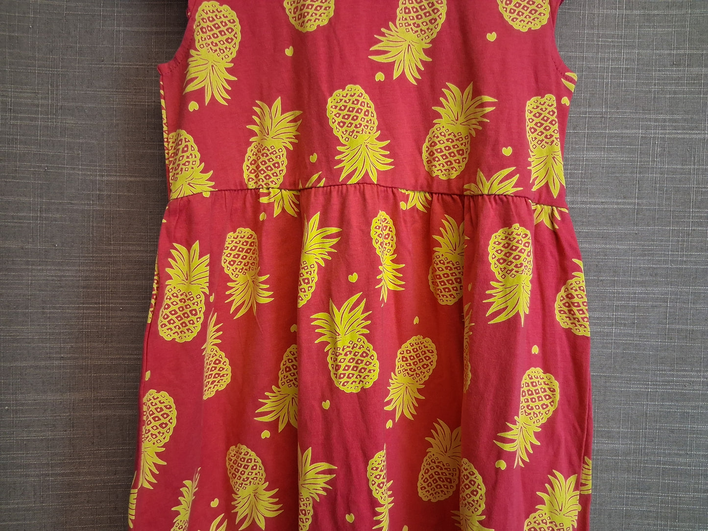 Bonprix Collection Girls Sundress Jersey Pink Pineapple Print Age 6-7 Years