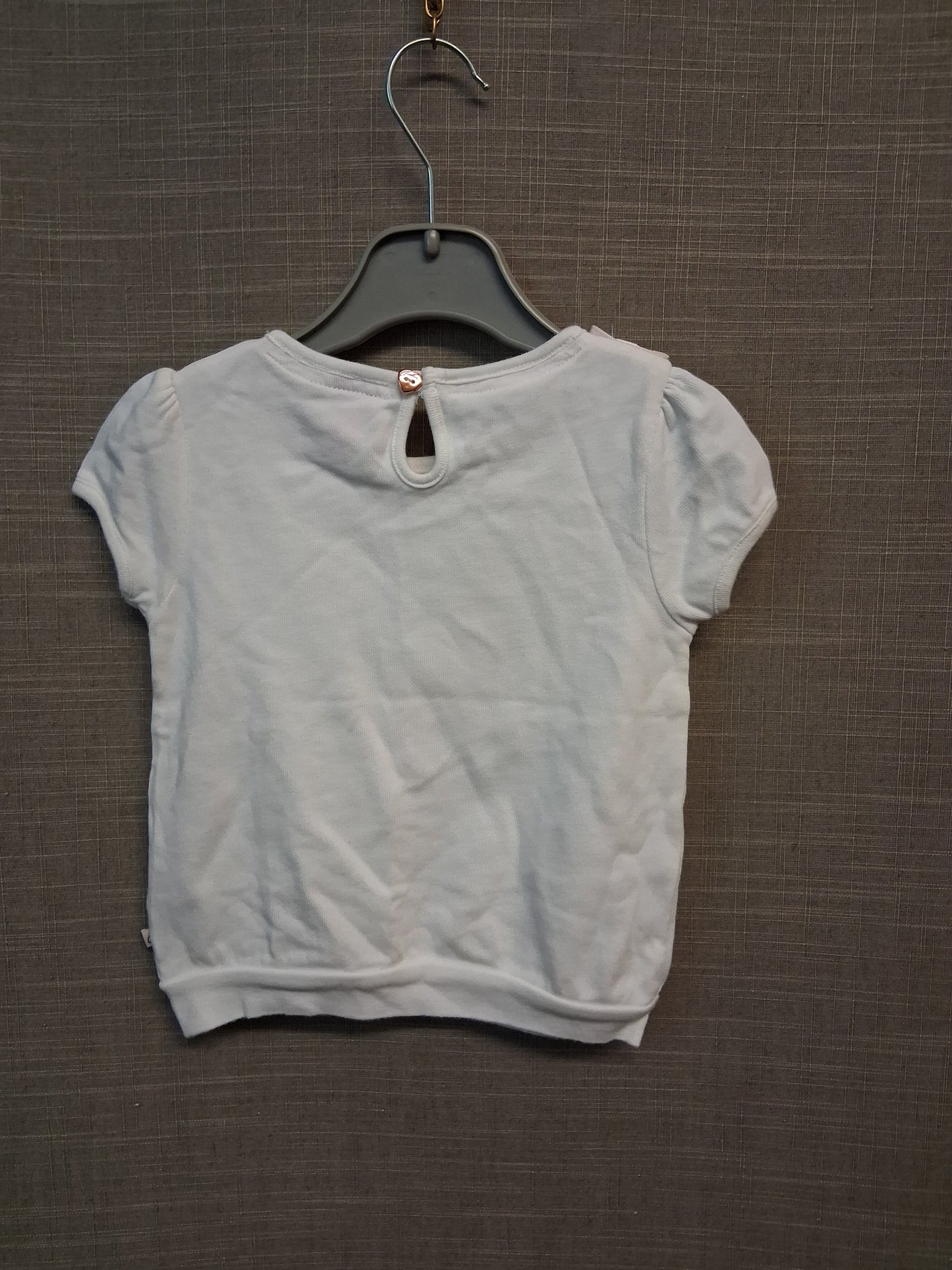 Ted Baker Girls Short Sleeve T-Shirt Cat Theme White Age 18-24 Months