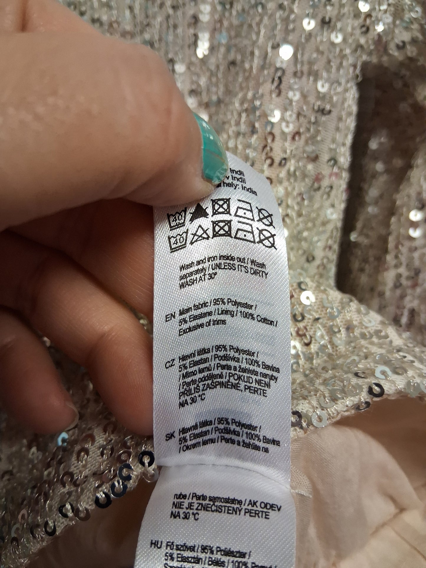 F&F Girls Rose Gold Sequin Bomber Jacket Age 3-4 Years