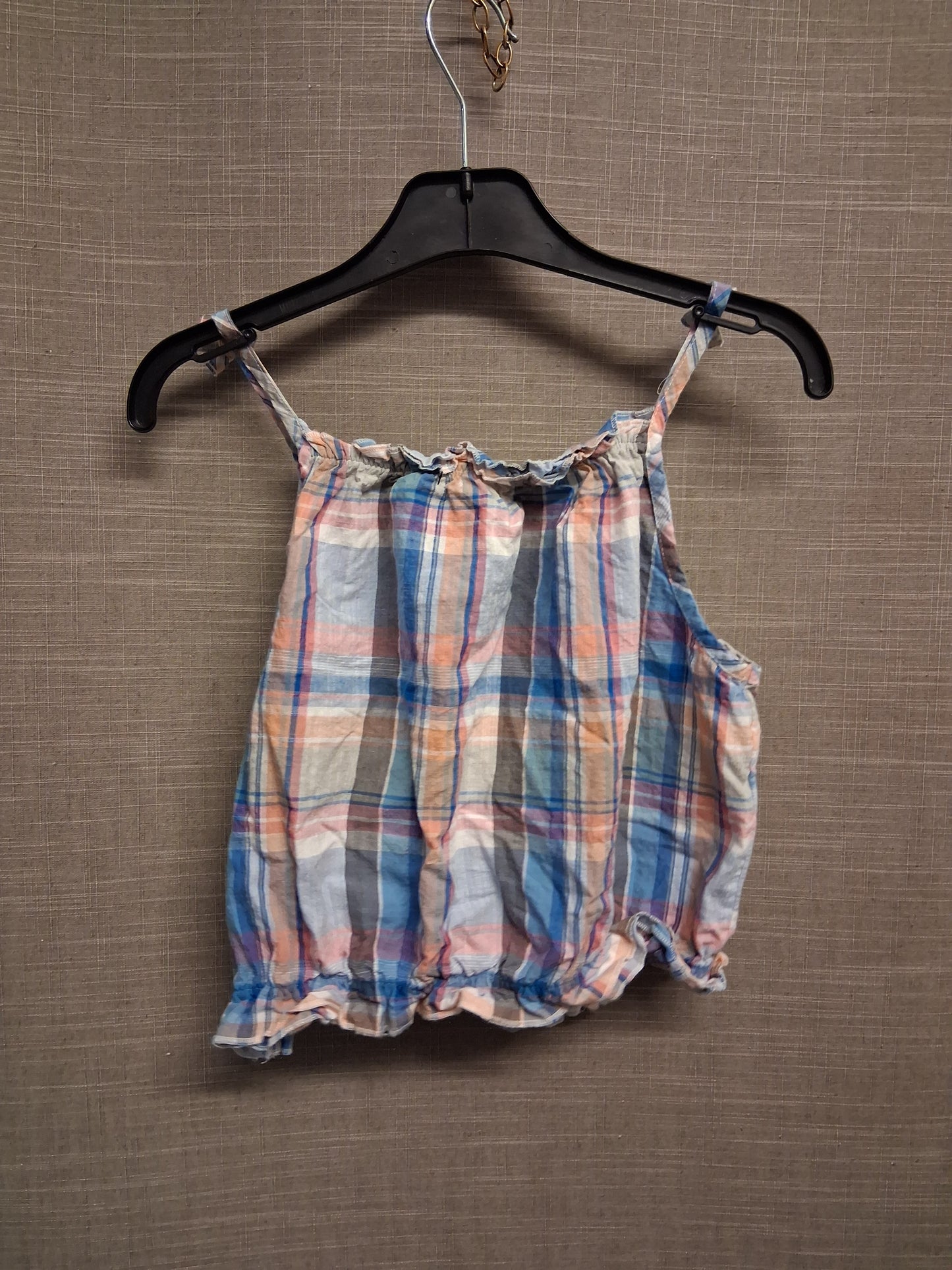 Next Girls Pastel Multicolour Checked Strappy Vest Top Age 12 Years