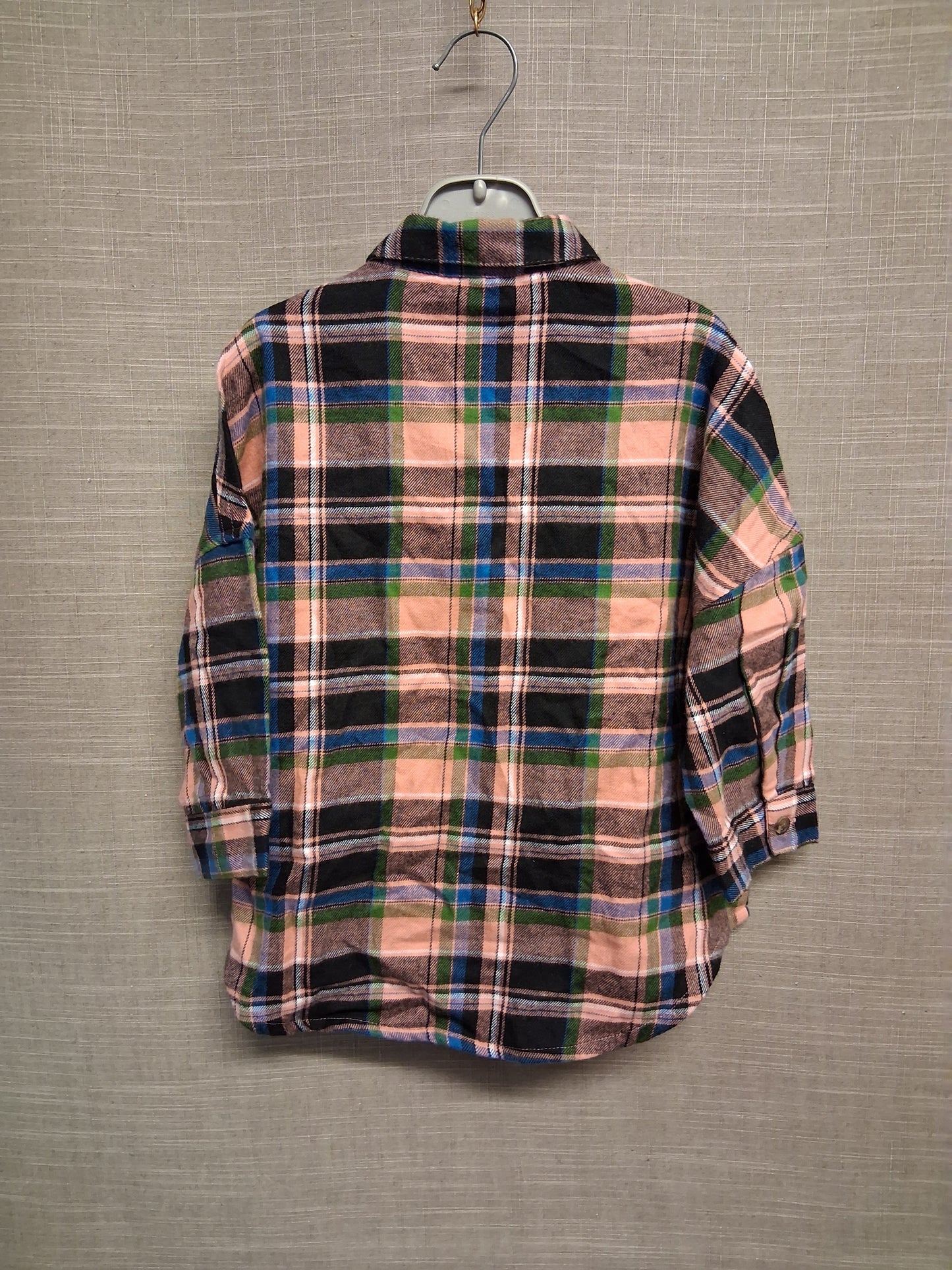 Next Girls Pink Check Shirt Dress Long Sleeve Age 3 Years New