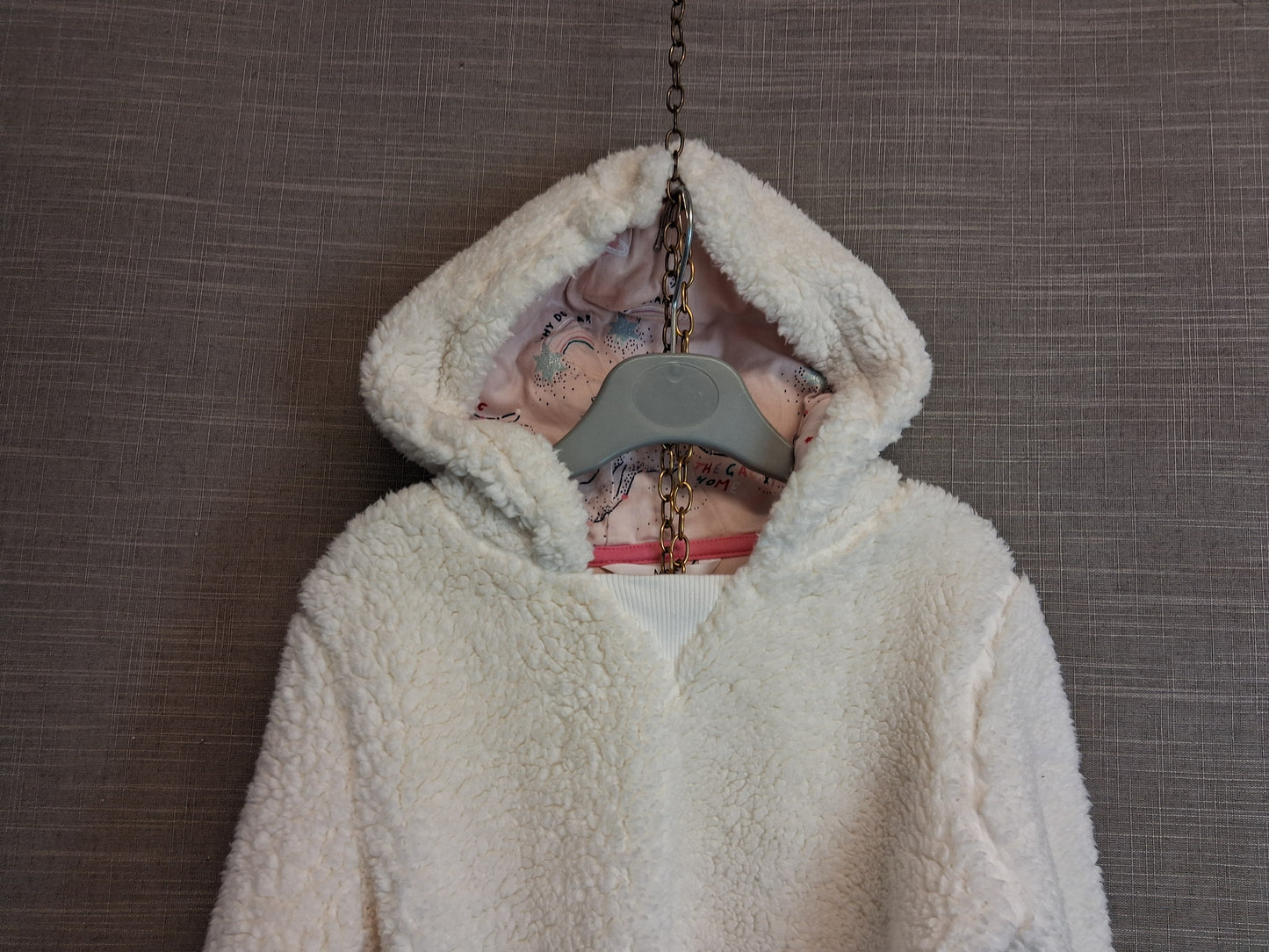 Marks & Spencer Girls Cream Plush Hoodie Age 5-6 Years