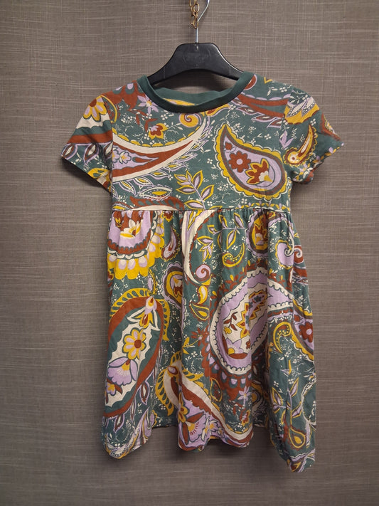 Next Girls Grey Paisley T-Shirt Dress Age 6 Years