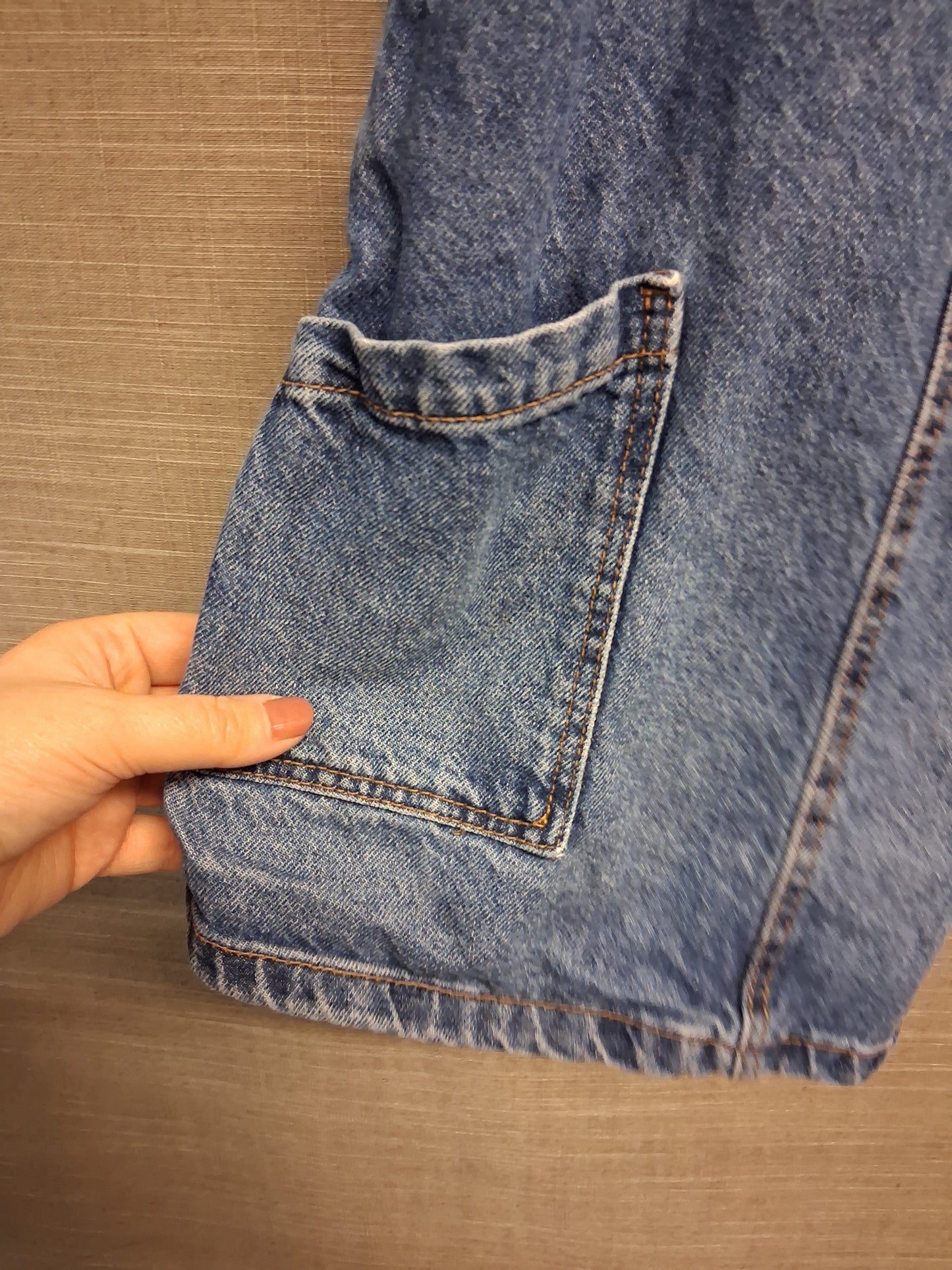 Primark Girls Blue Denim Pinafore Dress Age 7-8 Years