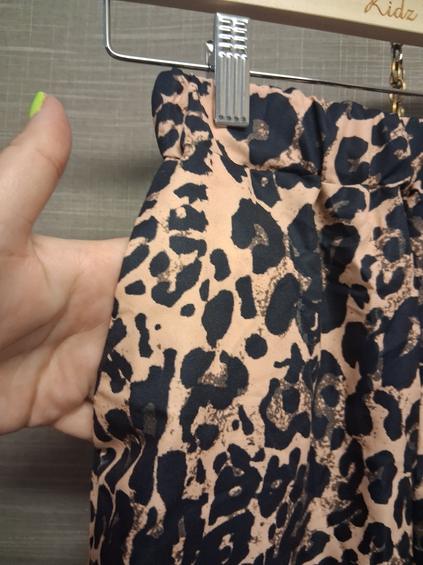 Shein Beige Black Animal Print Cargo Trousers Lightweight Age 15 years