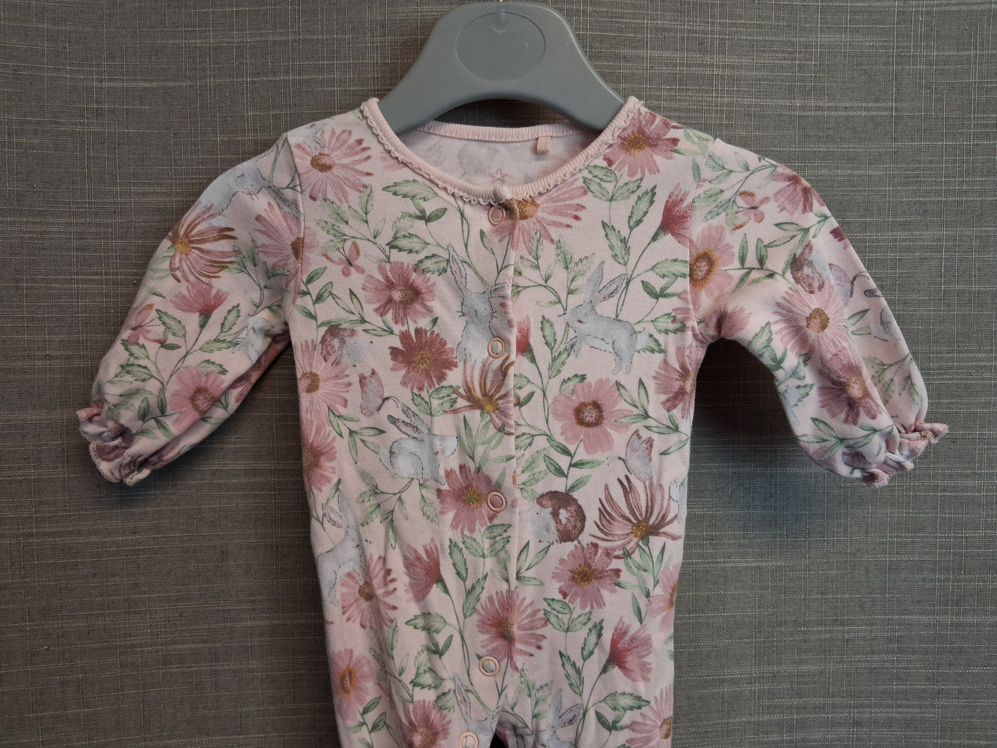 Next Girls Pink Floral Wildlife Sleepsuit Age Tiny Baby