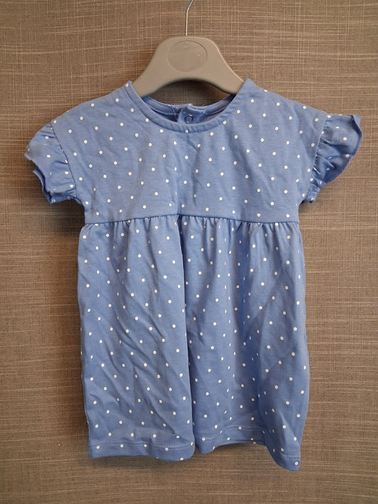 George Girls Blue Jersey T-Shirt Dress Age 3-6 Months