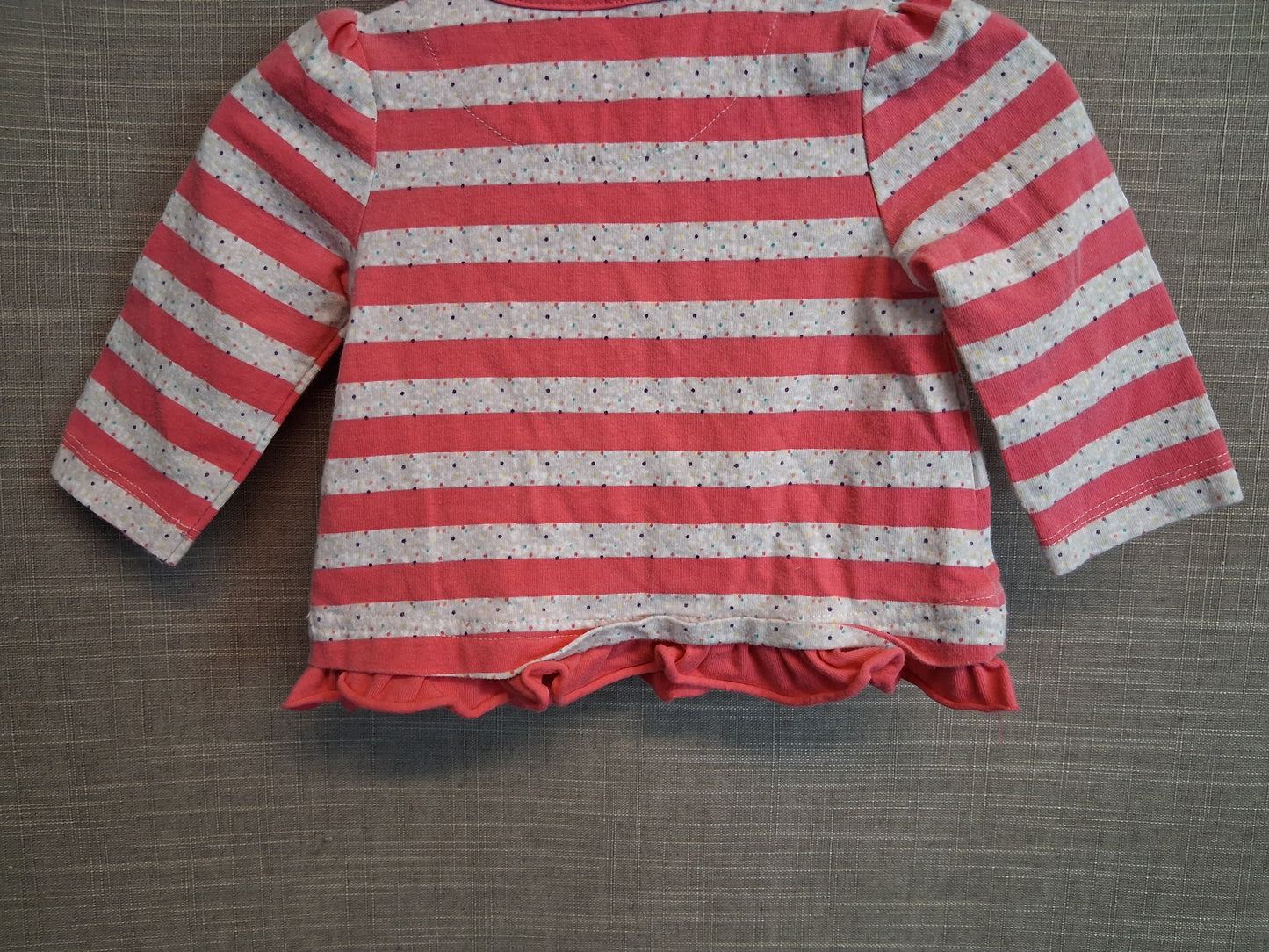 Mothercare Girls Pink Striped Long Sleeve T-Shirt Age 0-3 Months