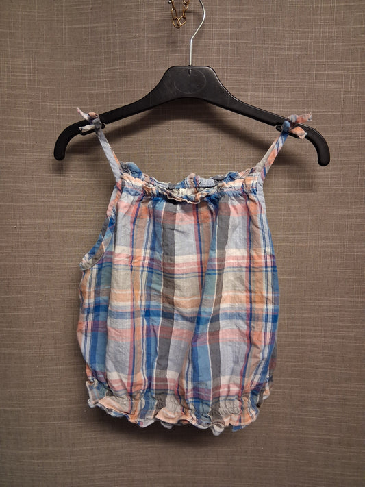Next Girls Pastel Multicolour Checked Strappy Vest Top Age 12 Years