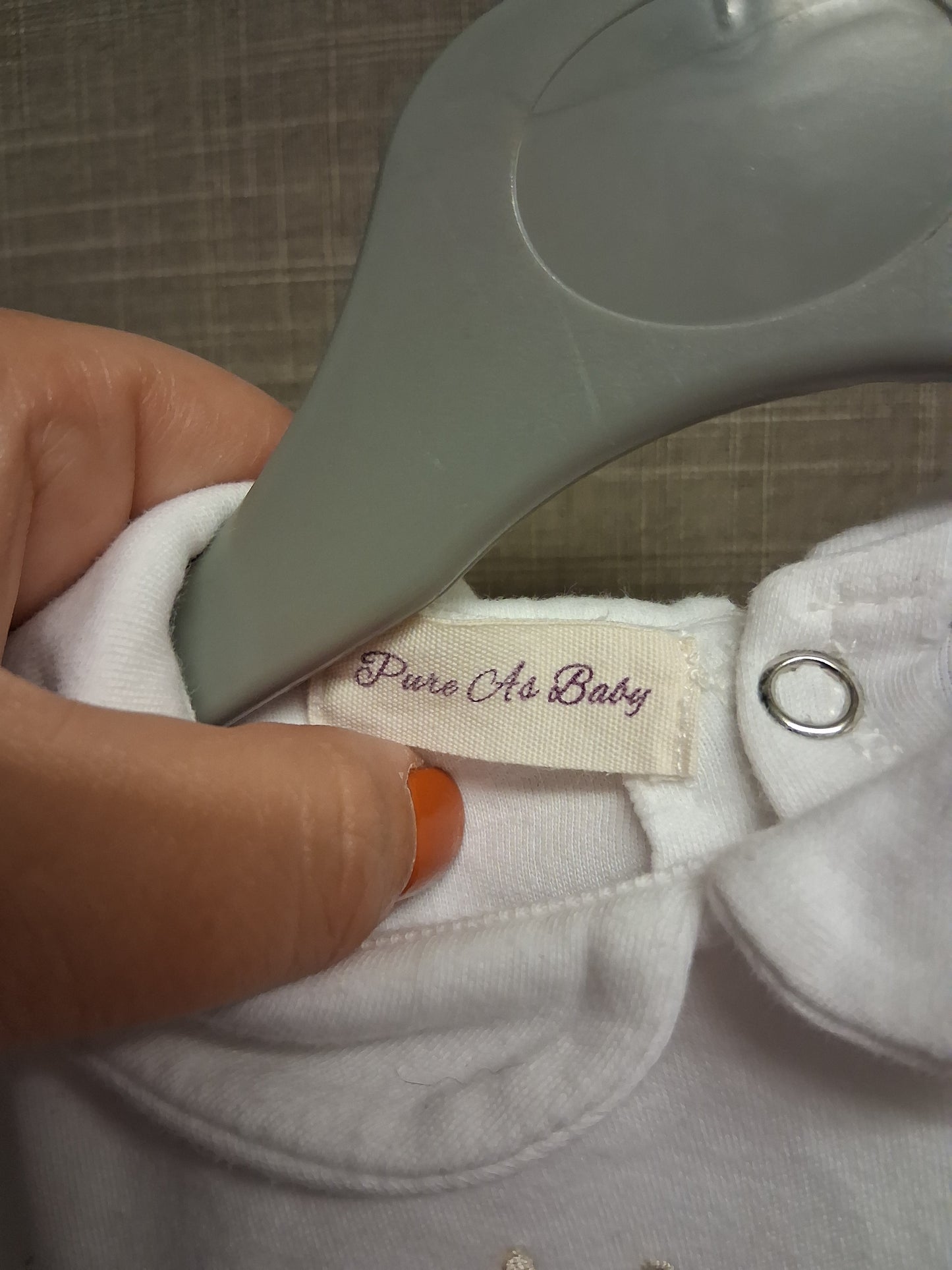 Pure As Baby Girls Sleepsuit White Embroidered Floral Detail Age Newbornn