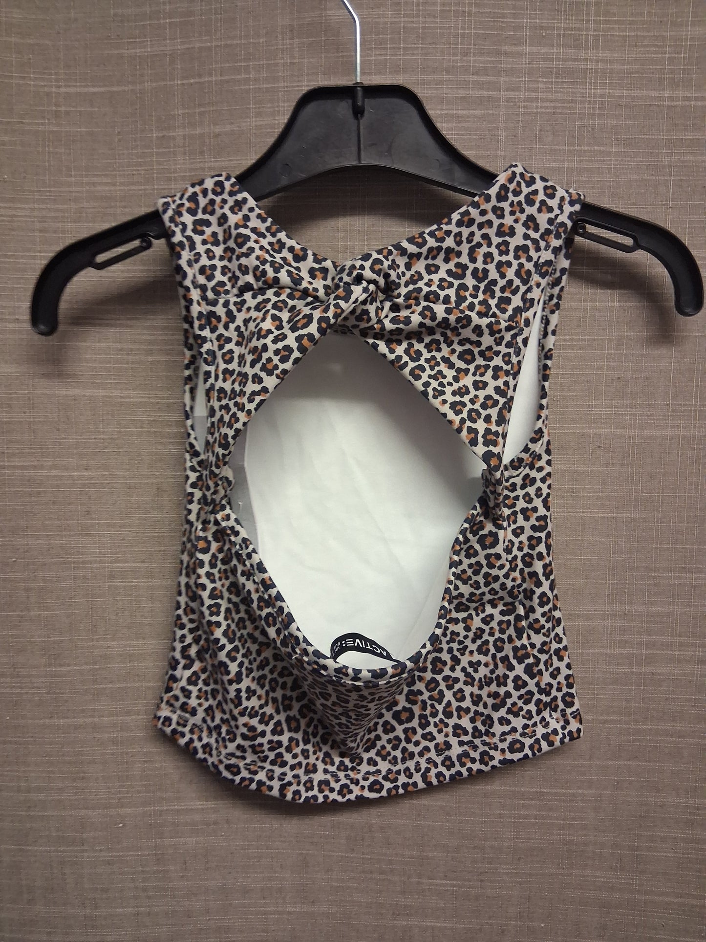 F&F Girls Leopard Print Cut Out Back Crop Top Age 7-8 Years New