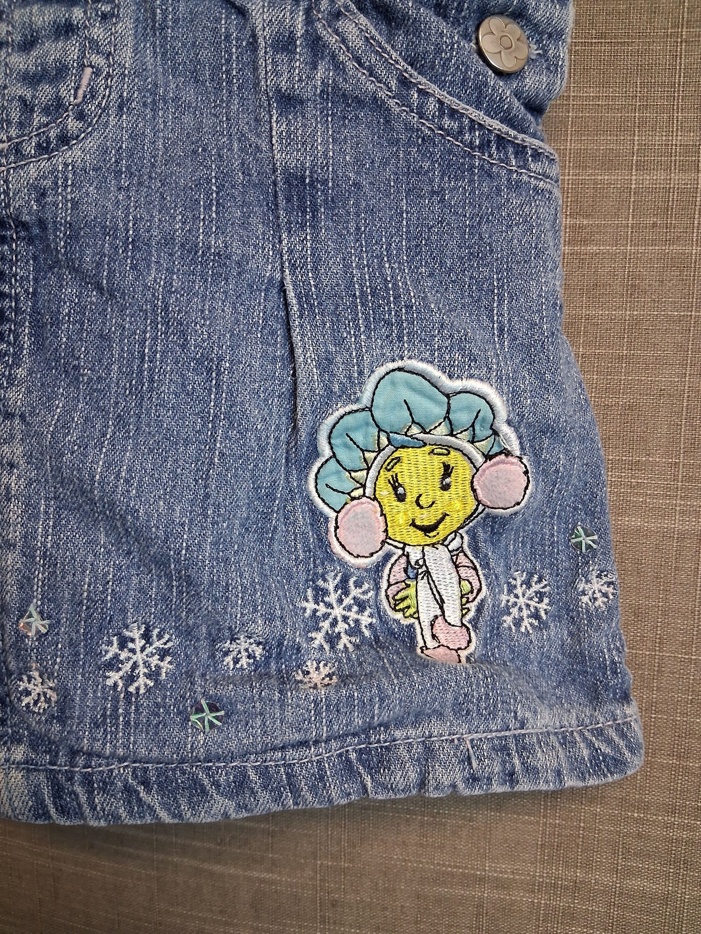 Ladybird Vintage Fifi and the Flowertots Denim Pinafore Dress Age 1-2 Years