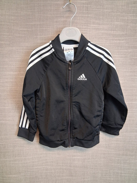 Adidas Boys Full Zip Jacket Age 18-24 Months Black and White