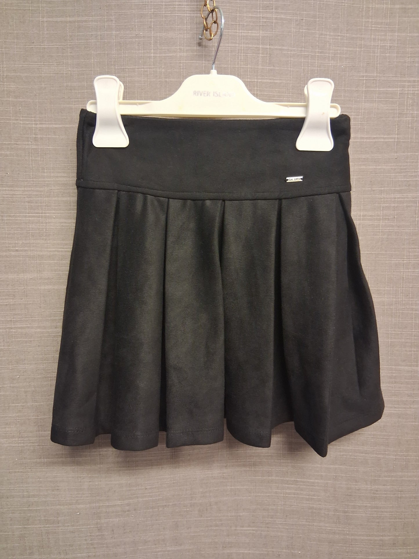 Zara Boys Black Pleated Black Skirt Soft Touch Age 6-7 Years