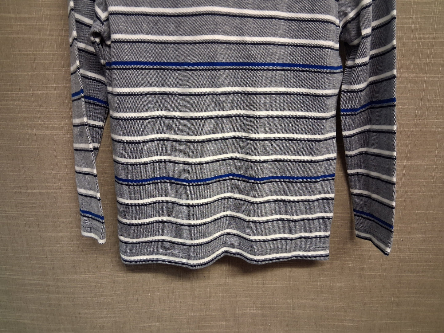Jasper Conran Blue White Stripe Long Sleeve T-Shirt with Collar Age 7-8 Years New