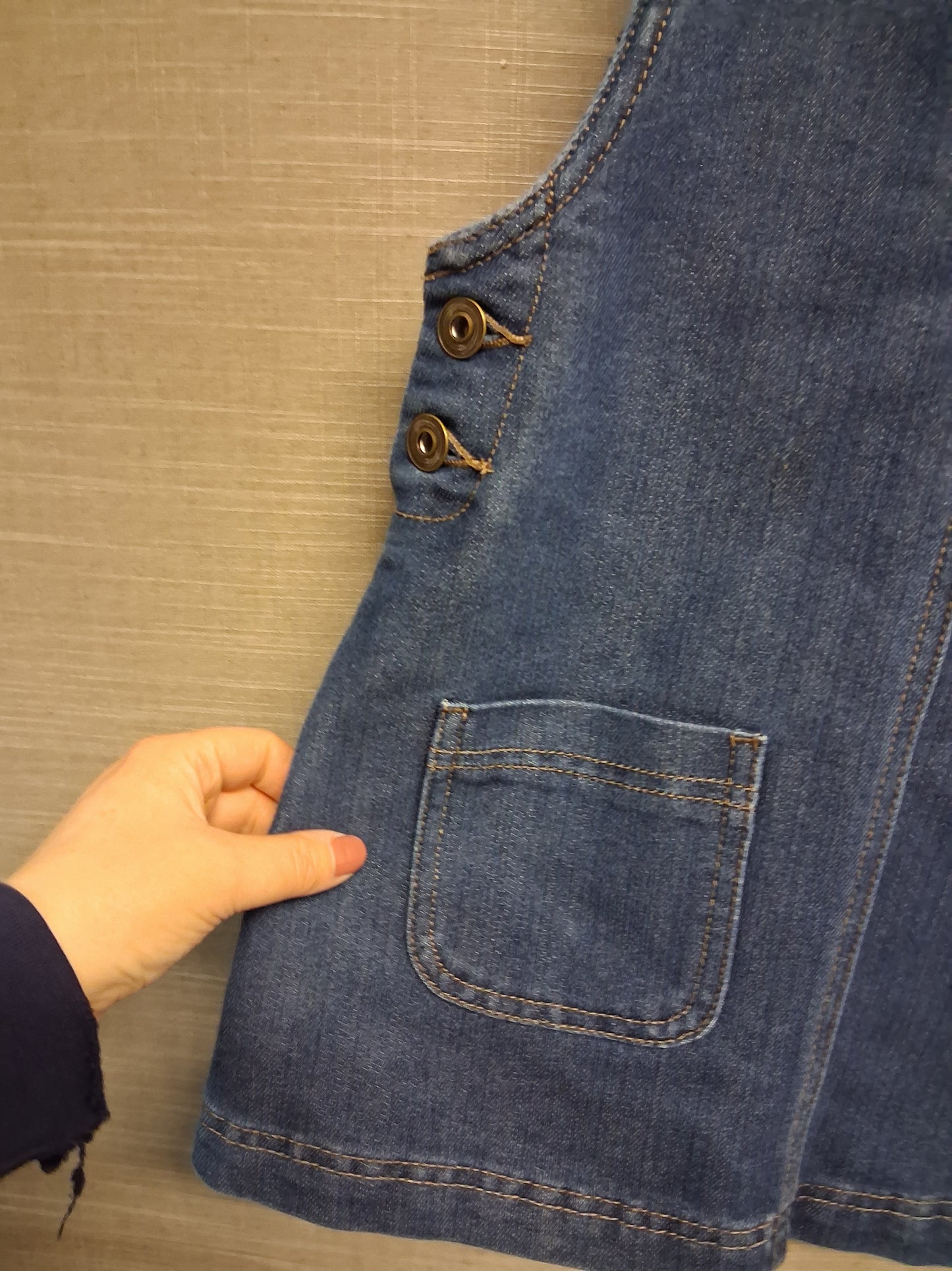 George Girls Blue Darkwash Denim Pinafore Dress Age 9-10 Years
