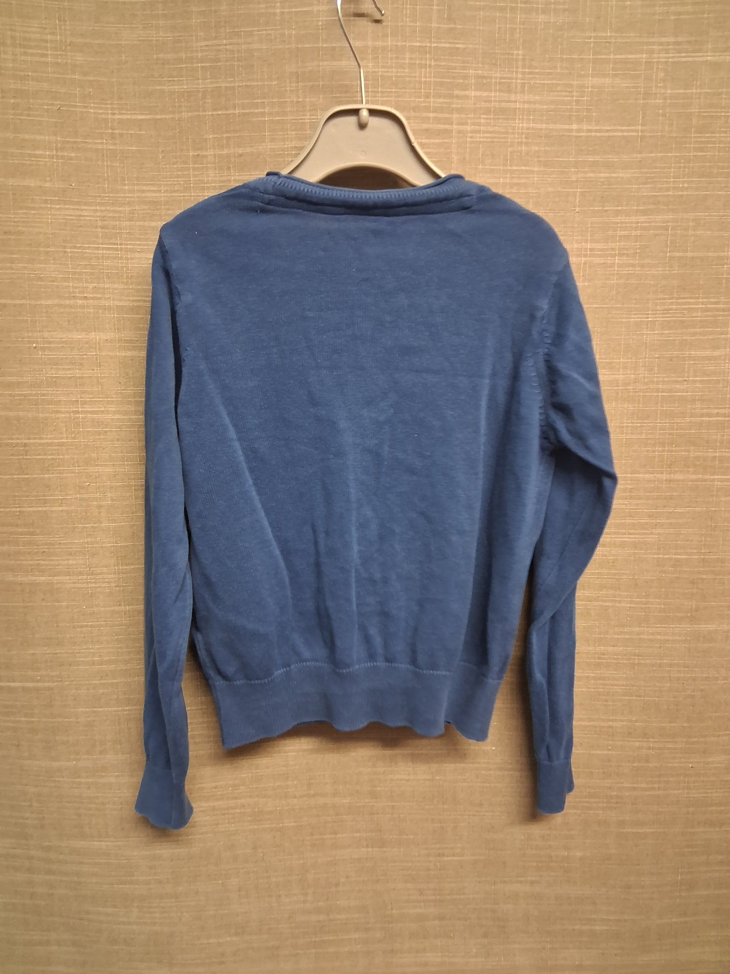 Marks & Spencer Girls Blue V Neck School Cardigan 100% Cotton Age 5-6 Years