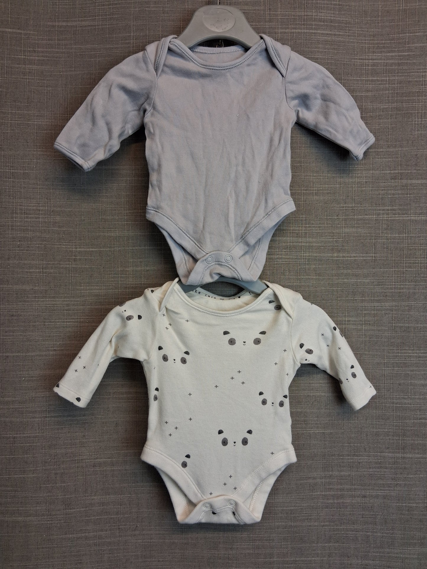 George Boys Long Sleeve Bodysuits X2 Age Tiny Baby