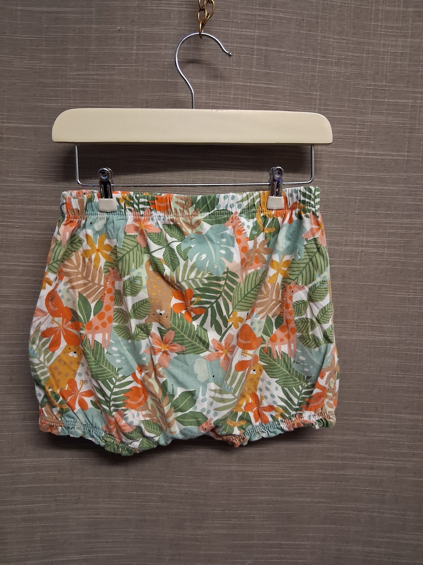 TU Girls Jersey Tropical Jungle Theme Shorts Age 18-24 Months