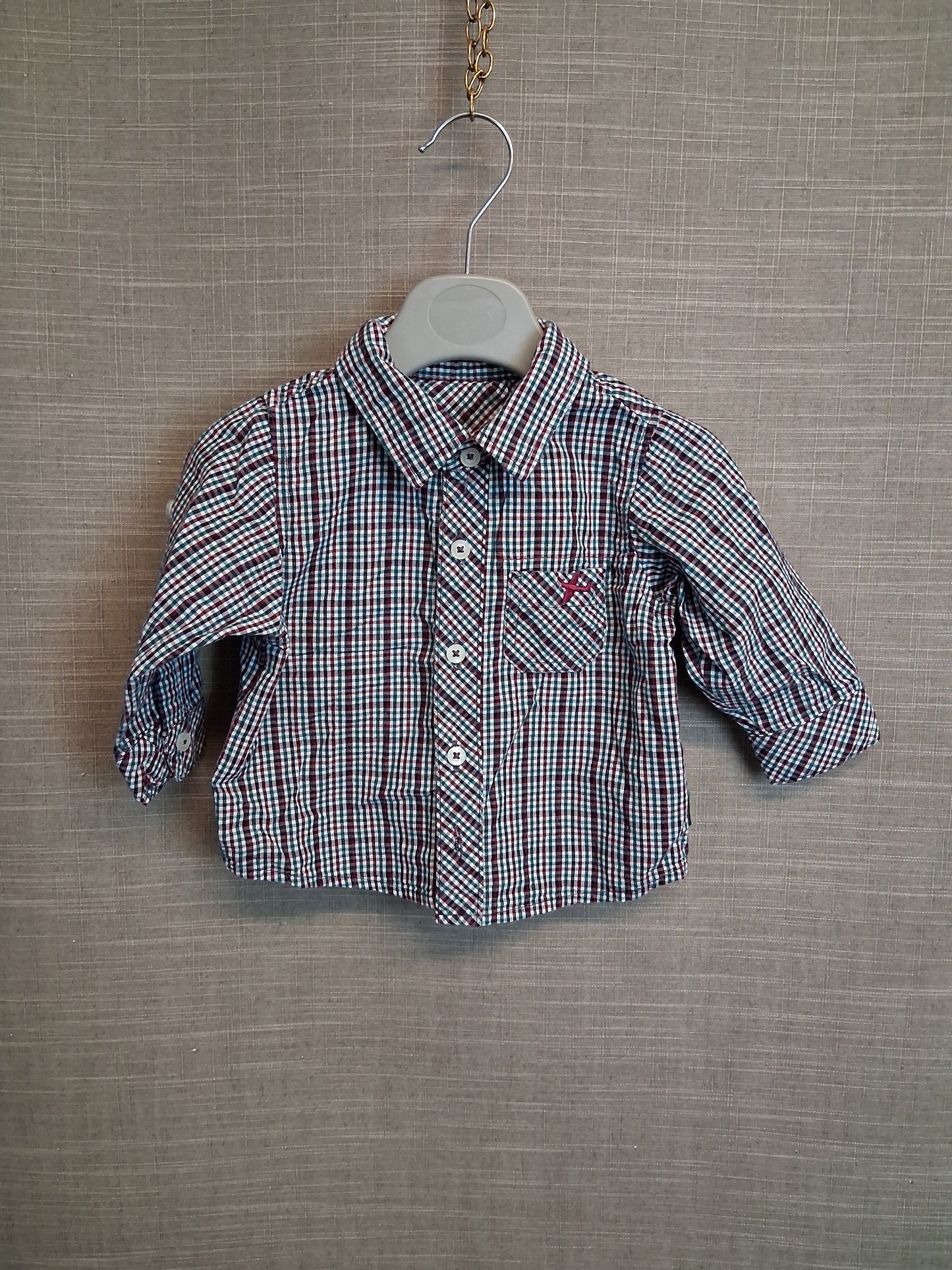 Marks & Spencer Blue Check Shirt Age 3-6 Months