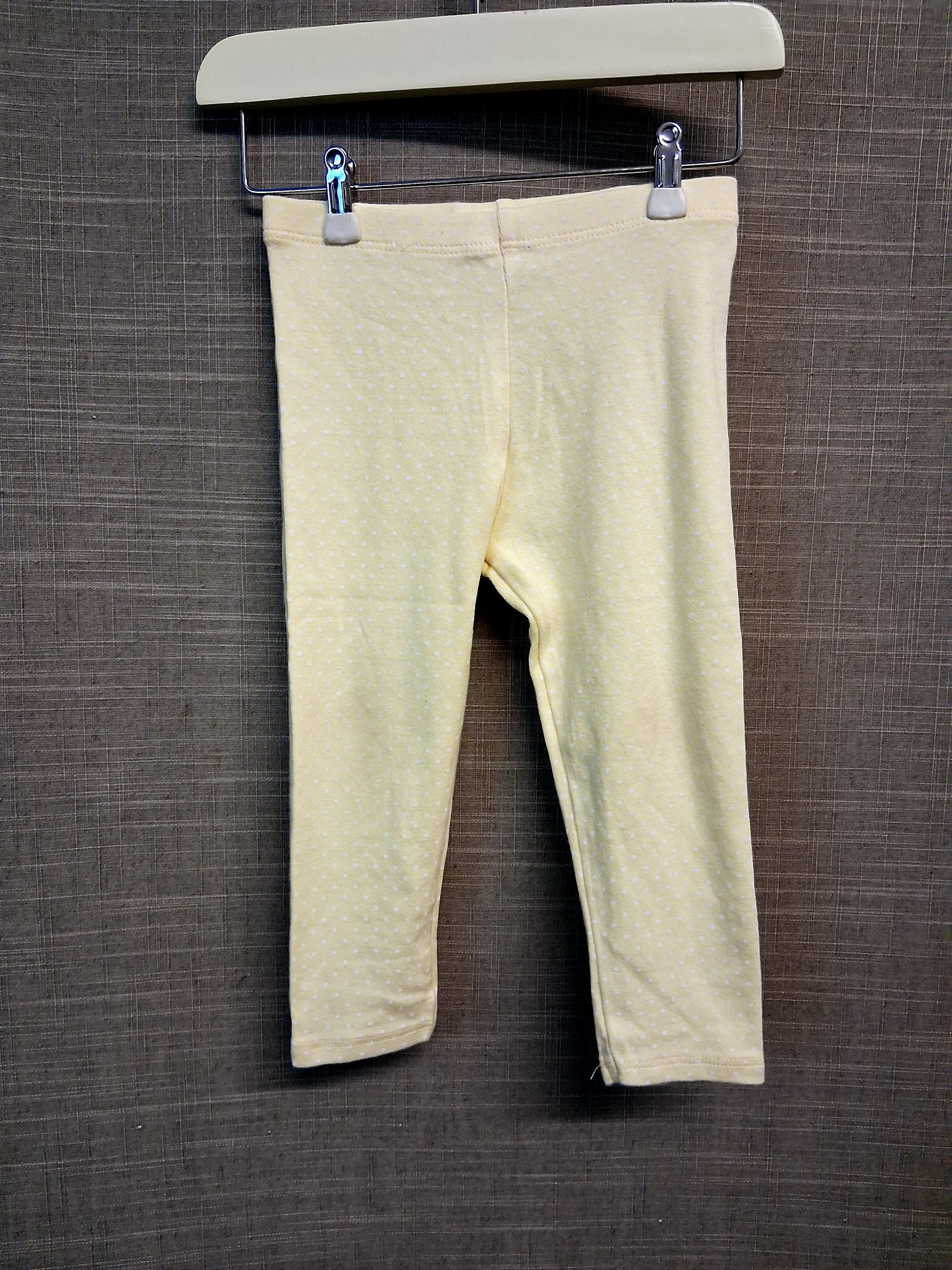 Next Girls Yellow Spotty Jersey Leggings Age 9-12 Months