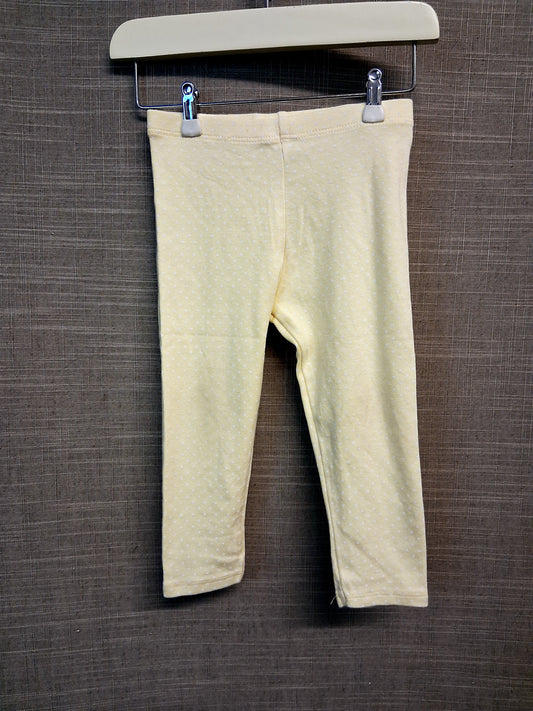 Next Girls Yellow Spotty Jersey Leggings Age 9-12 Months