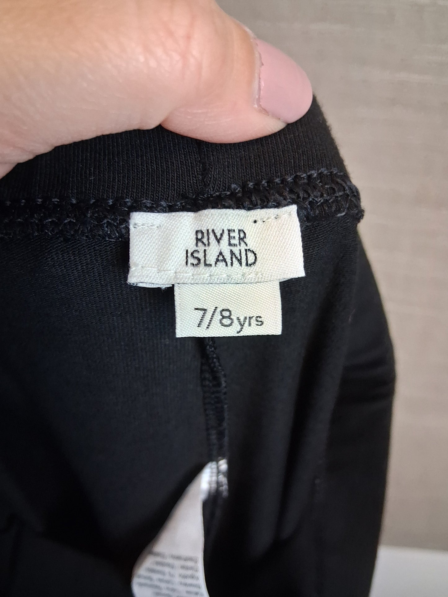 River Island Girls Black Leggings Jersey Age 7-8 Years