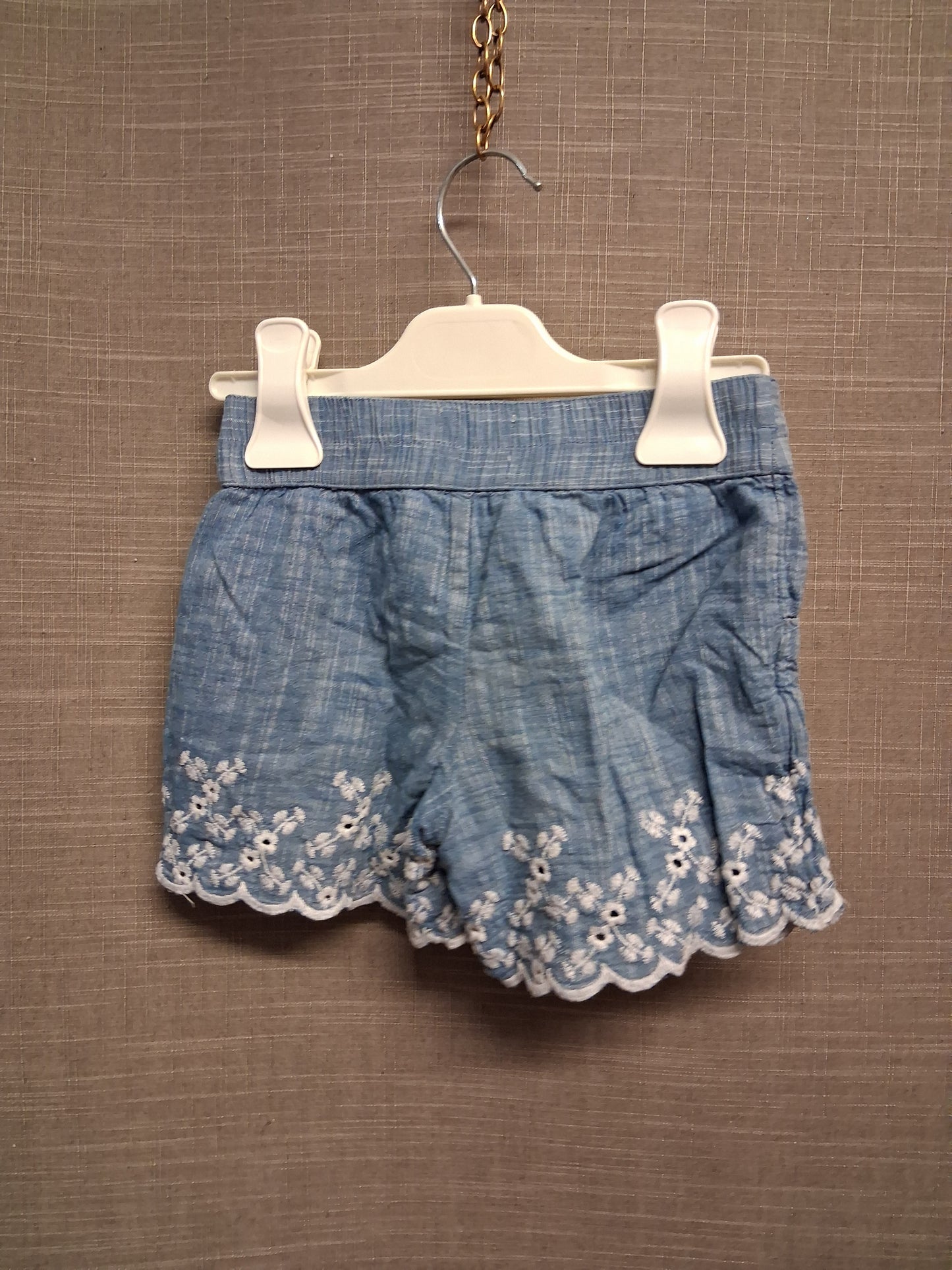 Mothercare Girls Blue Chambray Denim Shorts Age 2-3 Years