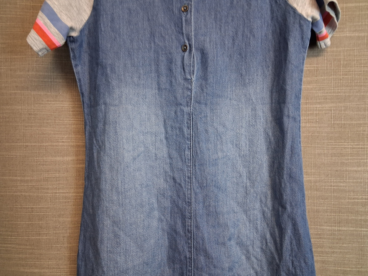Next Girls Denim Jersey Mix Dress Short Sleeve Age 10 Years