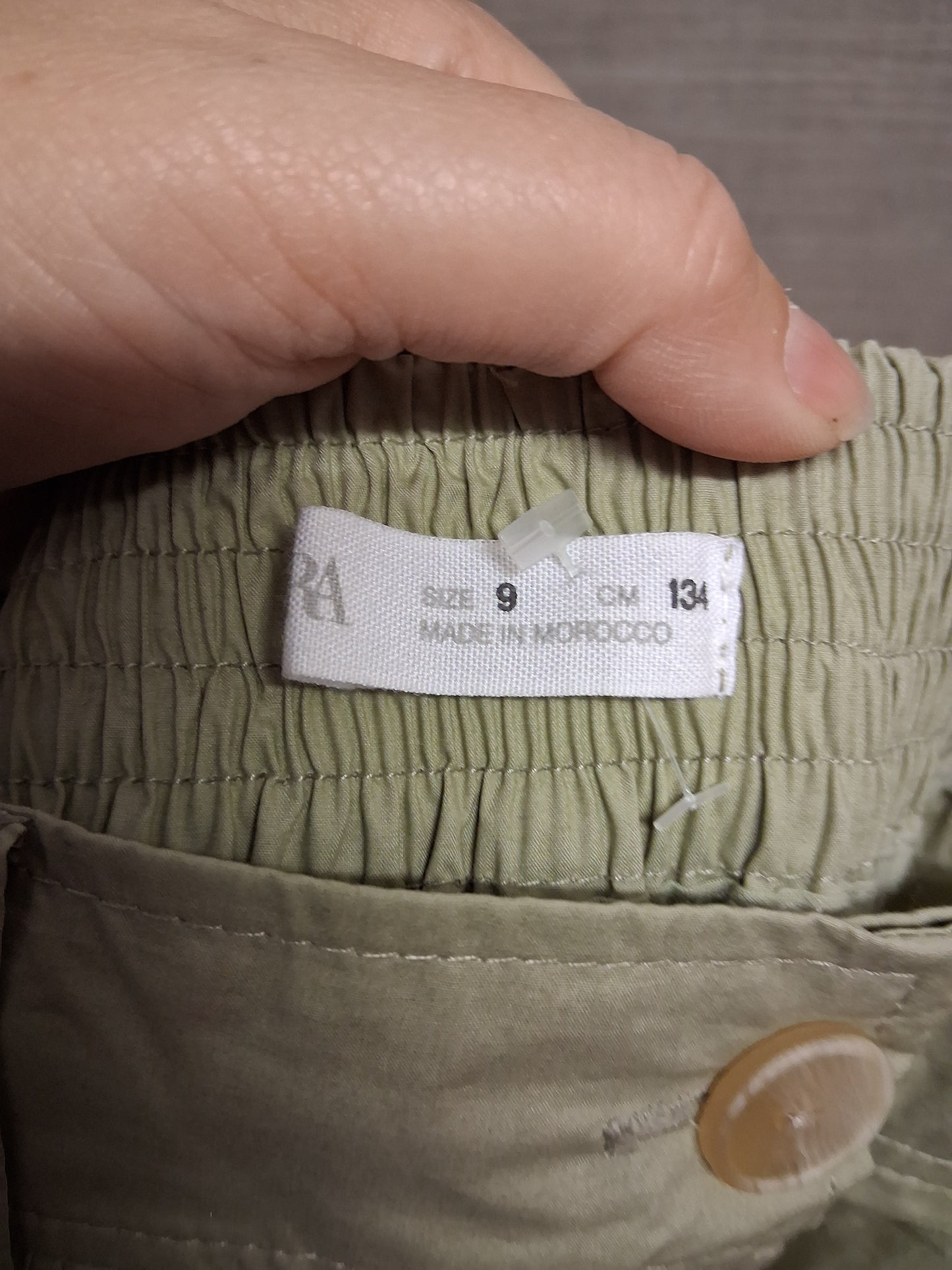 Zara Girls Khaki Wide Leg Cargo Trousers Age 9 years