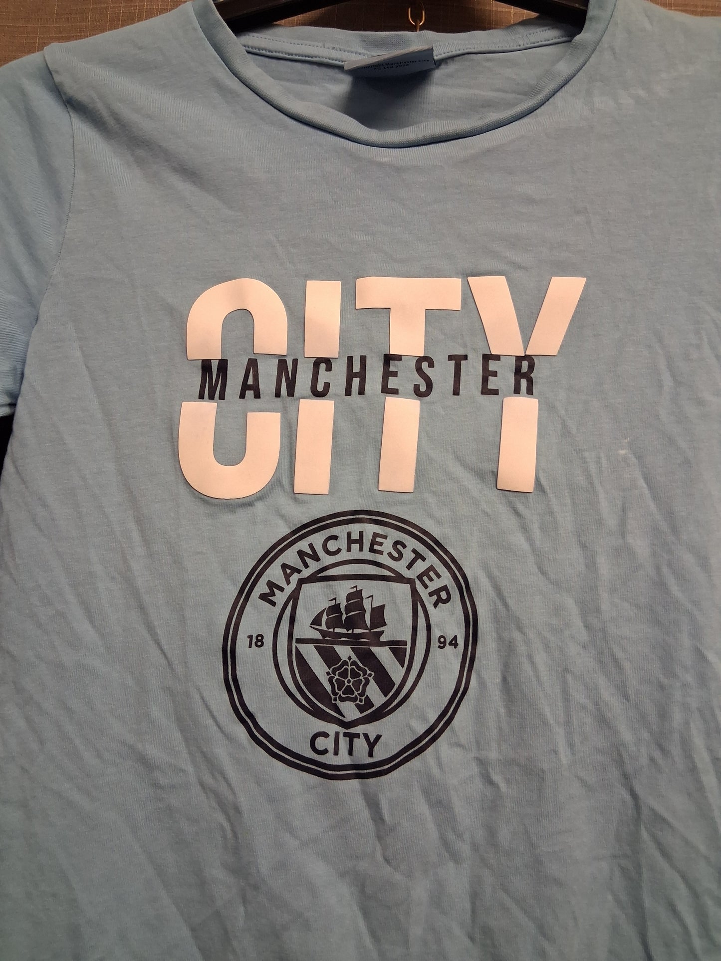 TU Boys Manchester City Football Pyjamas PJs Set Blue Age 11-12 Years