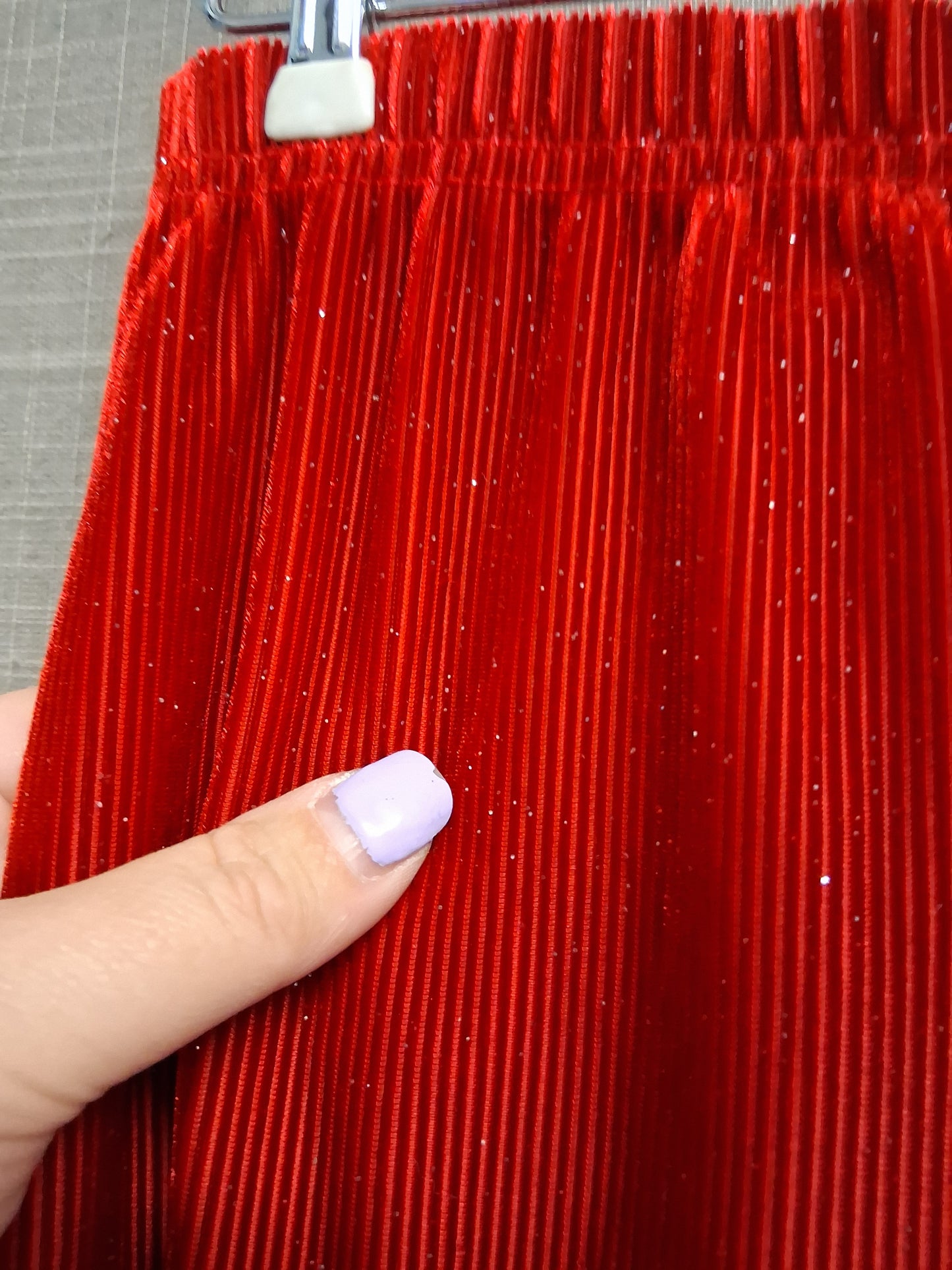 Next Girls Red Velour Leggings with Gold Sparkle Age 3 Years