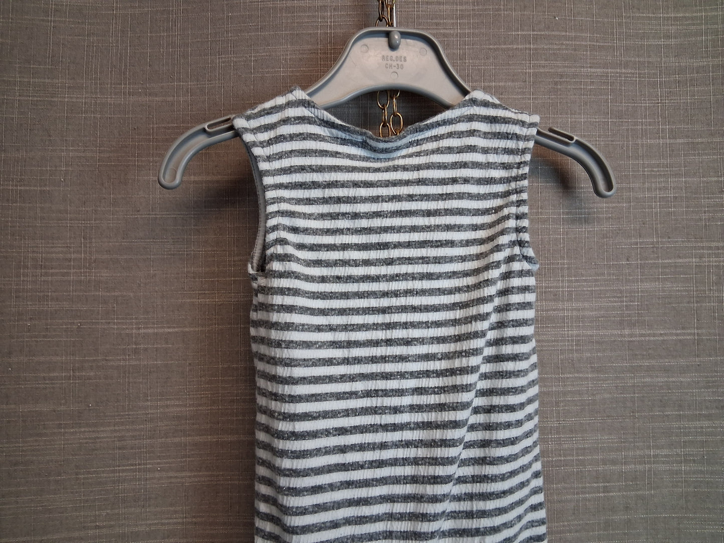 Next Boys Jersey One Piece Rompers Grey White Striped Age 0-3 Months