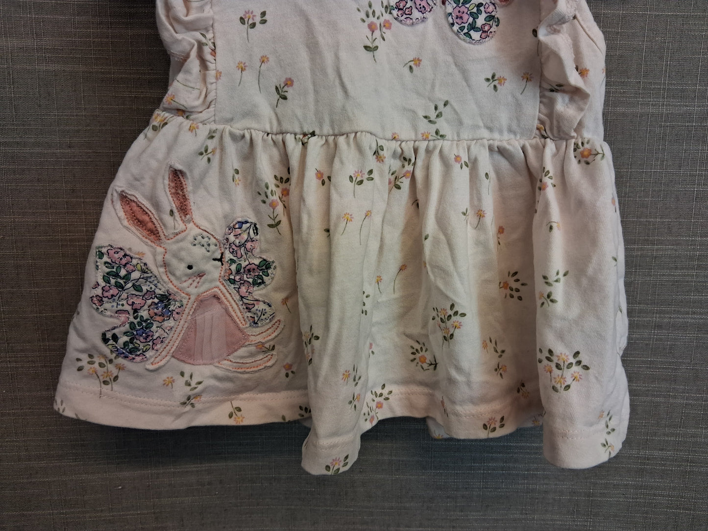 Next Girls Beige Bunny Peplum Sleeveless Jersey T-Shirt Age 12-18 Months