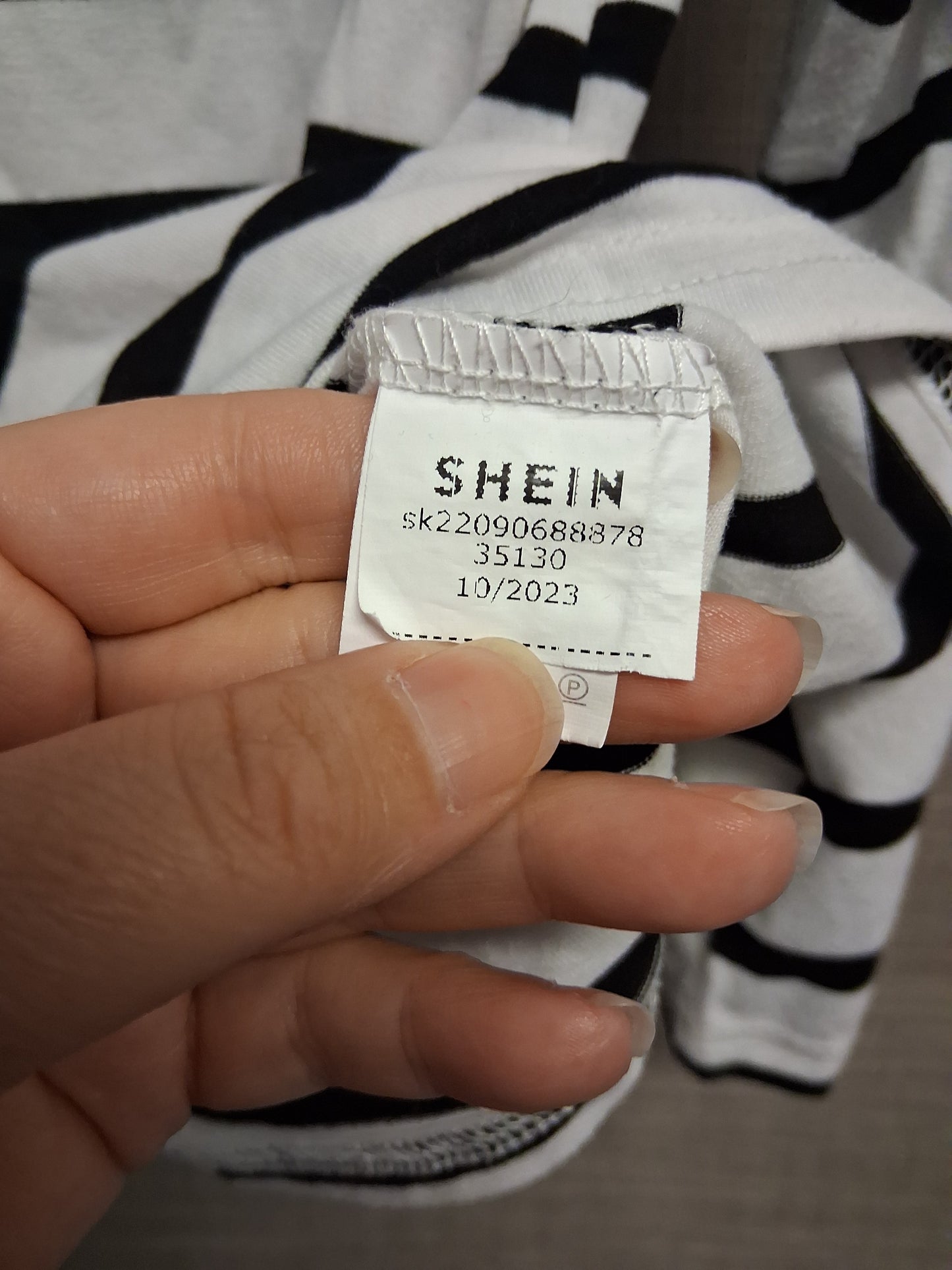 Shein Black White Striped Long Sleeve T-Shirt Pink Bow Detail Age 6 Years