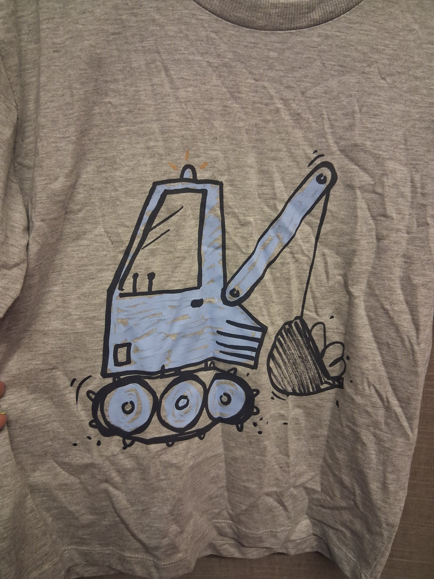Next Boys Digger Theme Beige T-Shirt Age 6-7 Years New