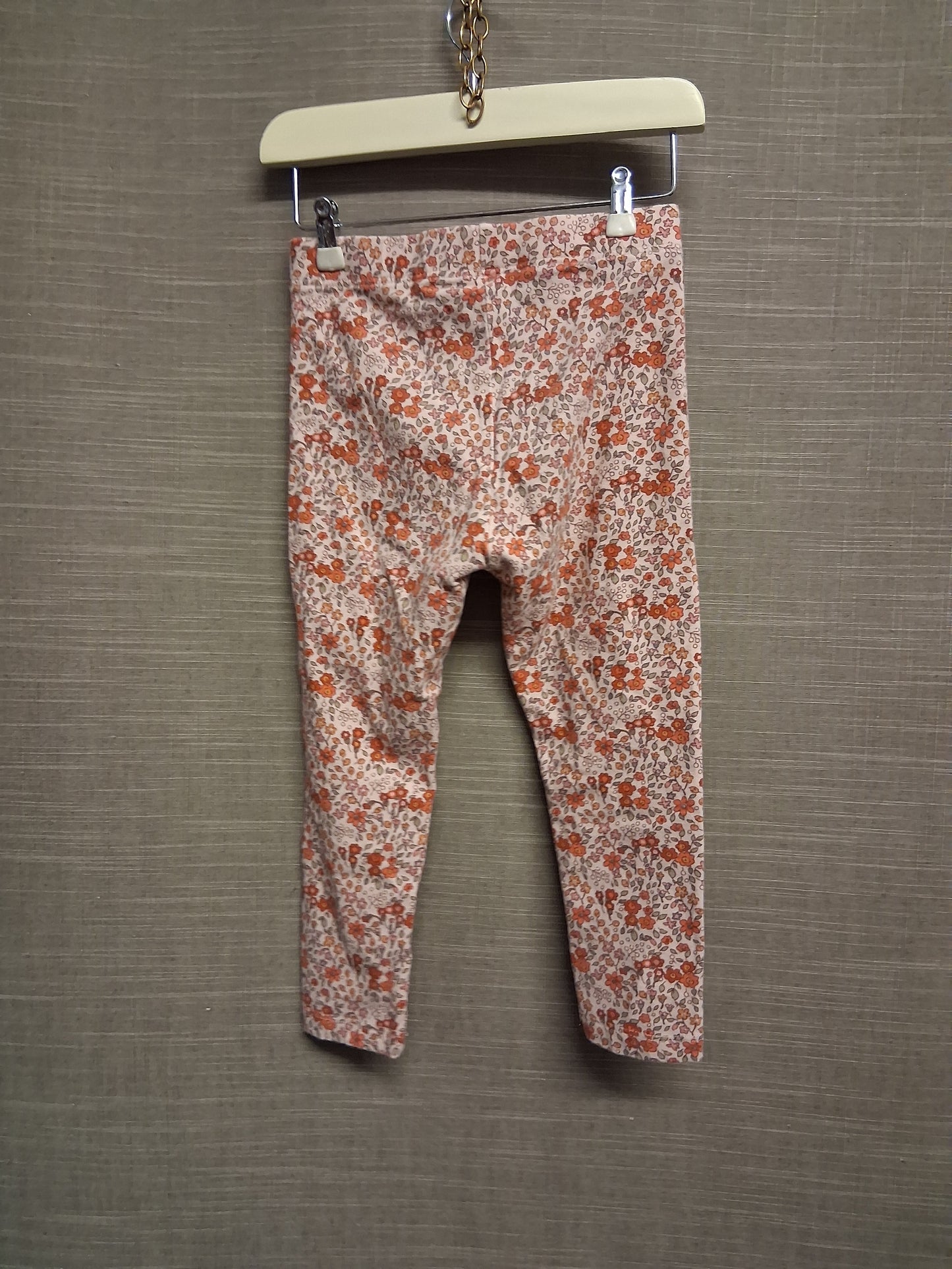Next Girls Pink Floral Leggings Jersey Age 2-3 Years