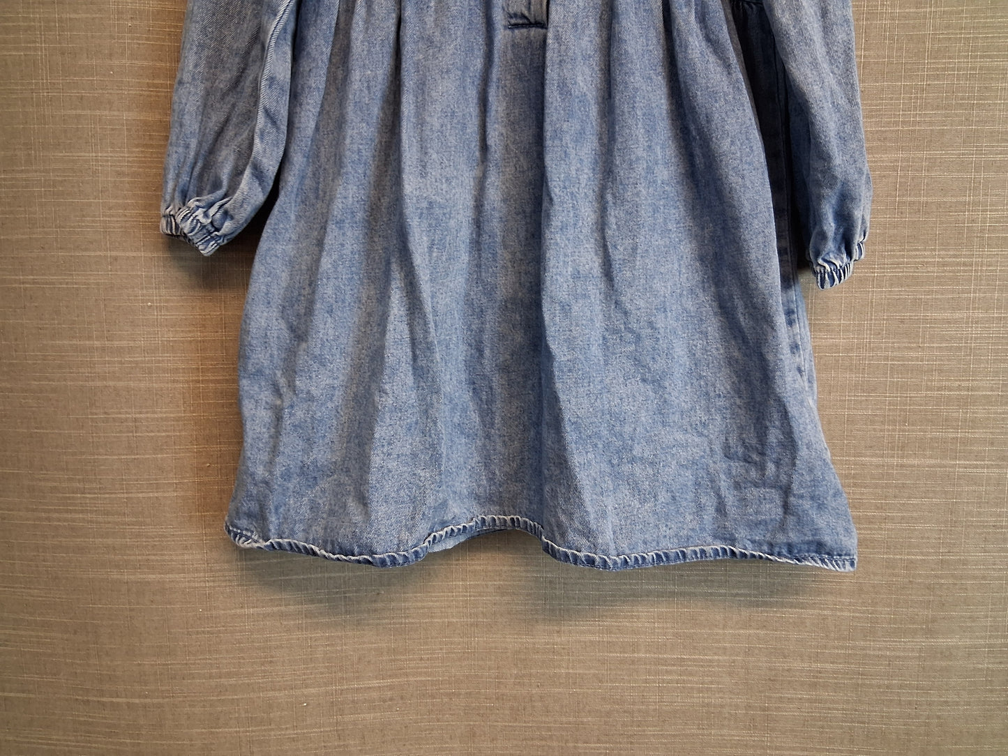 Next Girls Denim Dress Peter Pan Collar Blue Long Sleeve Age 3-4 Years