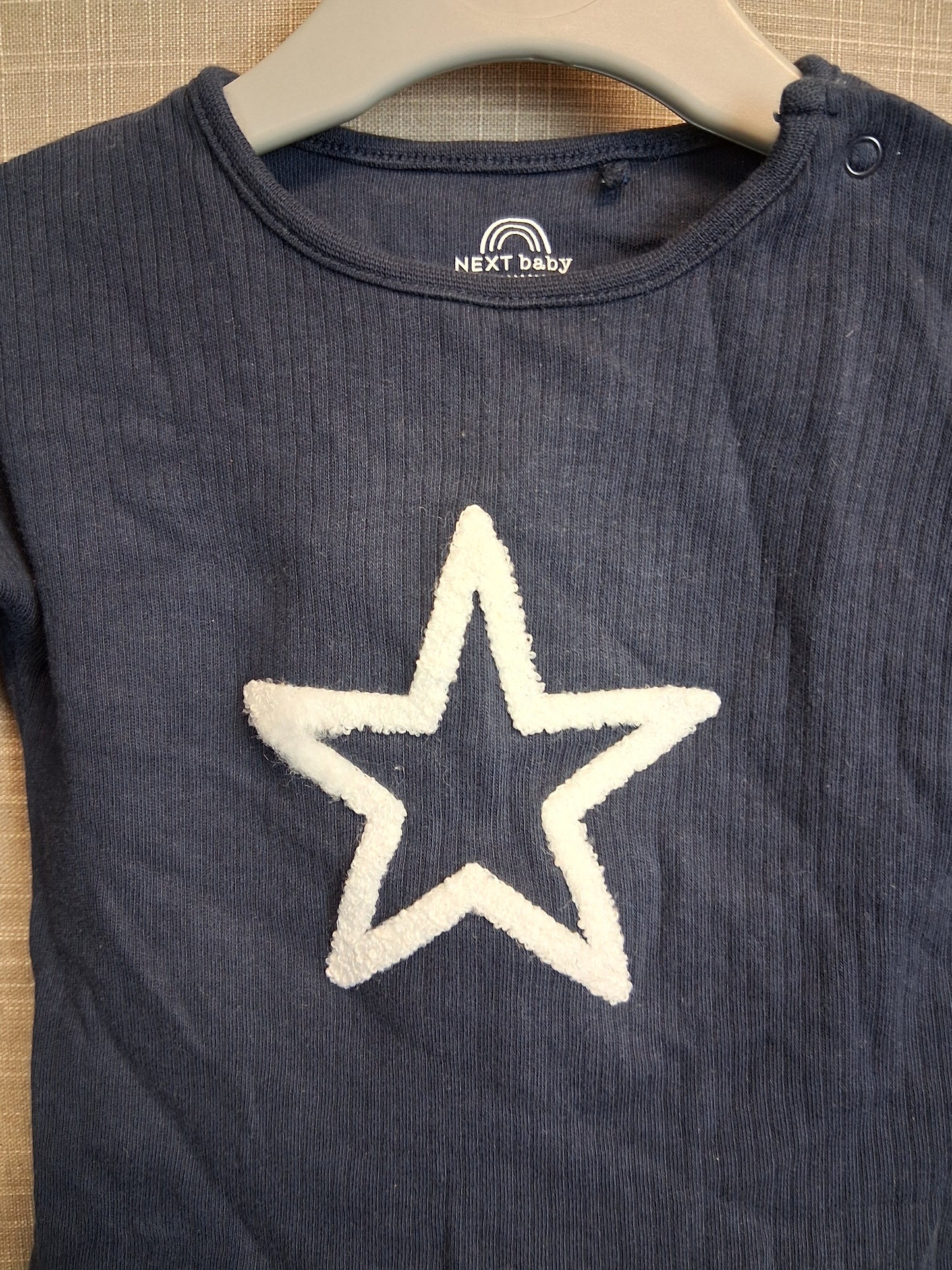 Next Boys Blue Long Sleeve T-Shirt Age 6-9 Months Star Print