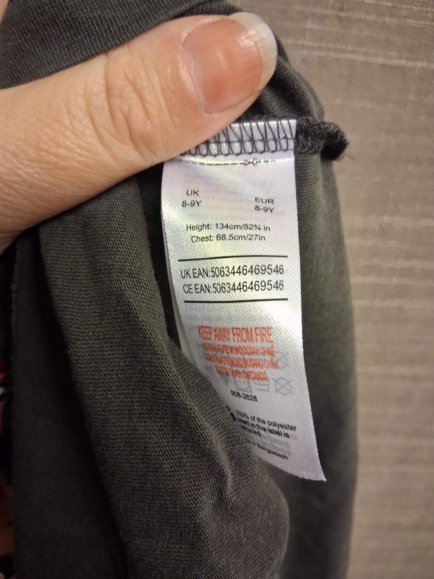 F&F Clueless Grey Cropped Short Sleeve T-Shirt Age 8-9 Years