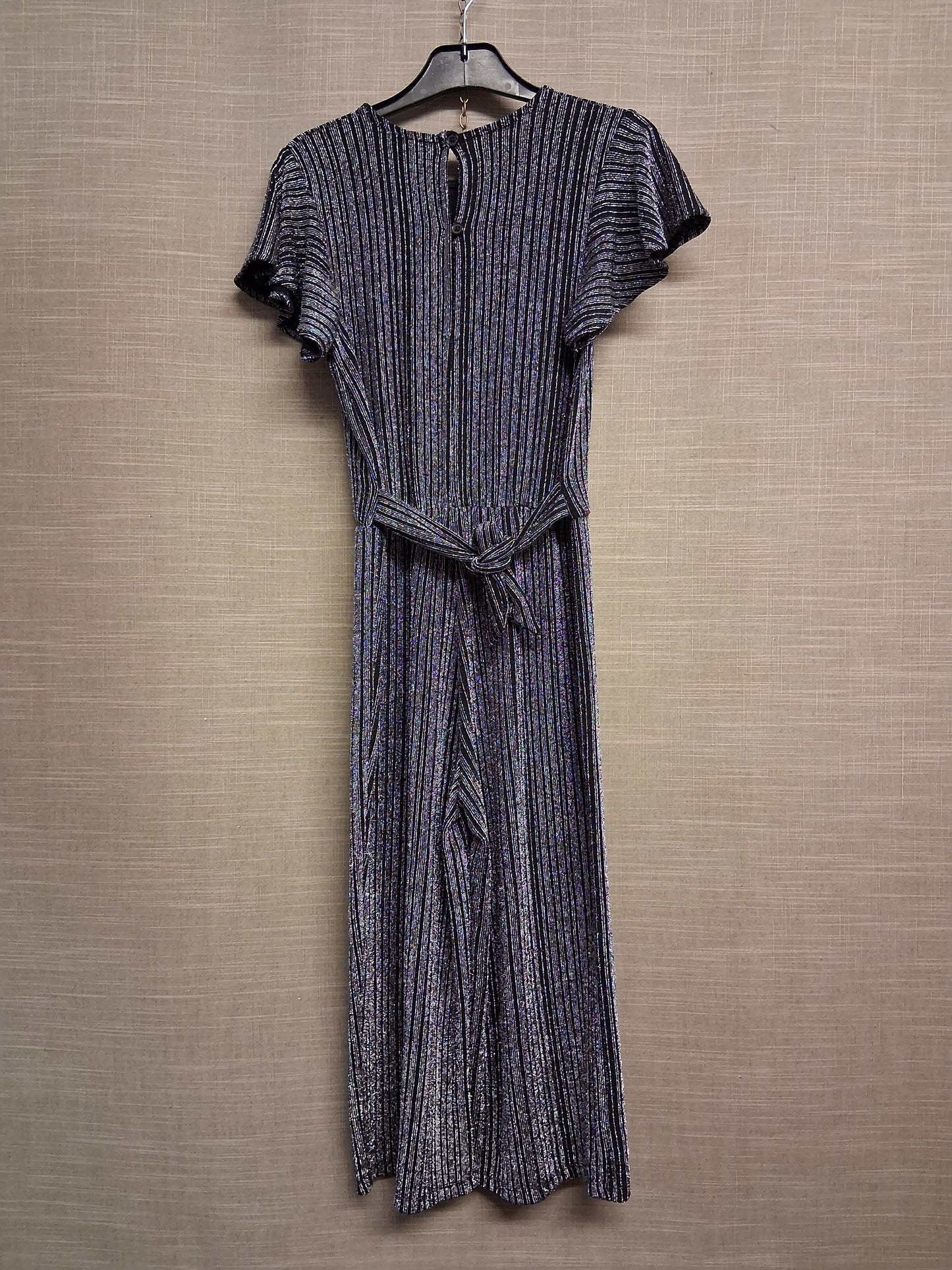 Primark Girls Black Silver Jumpsuit Age 10-11 Years with Belt
