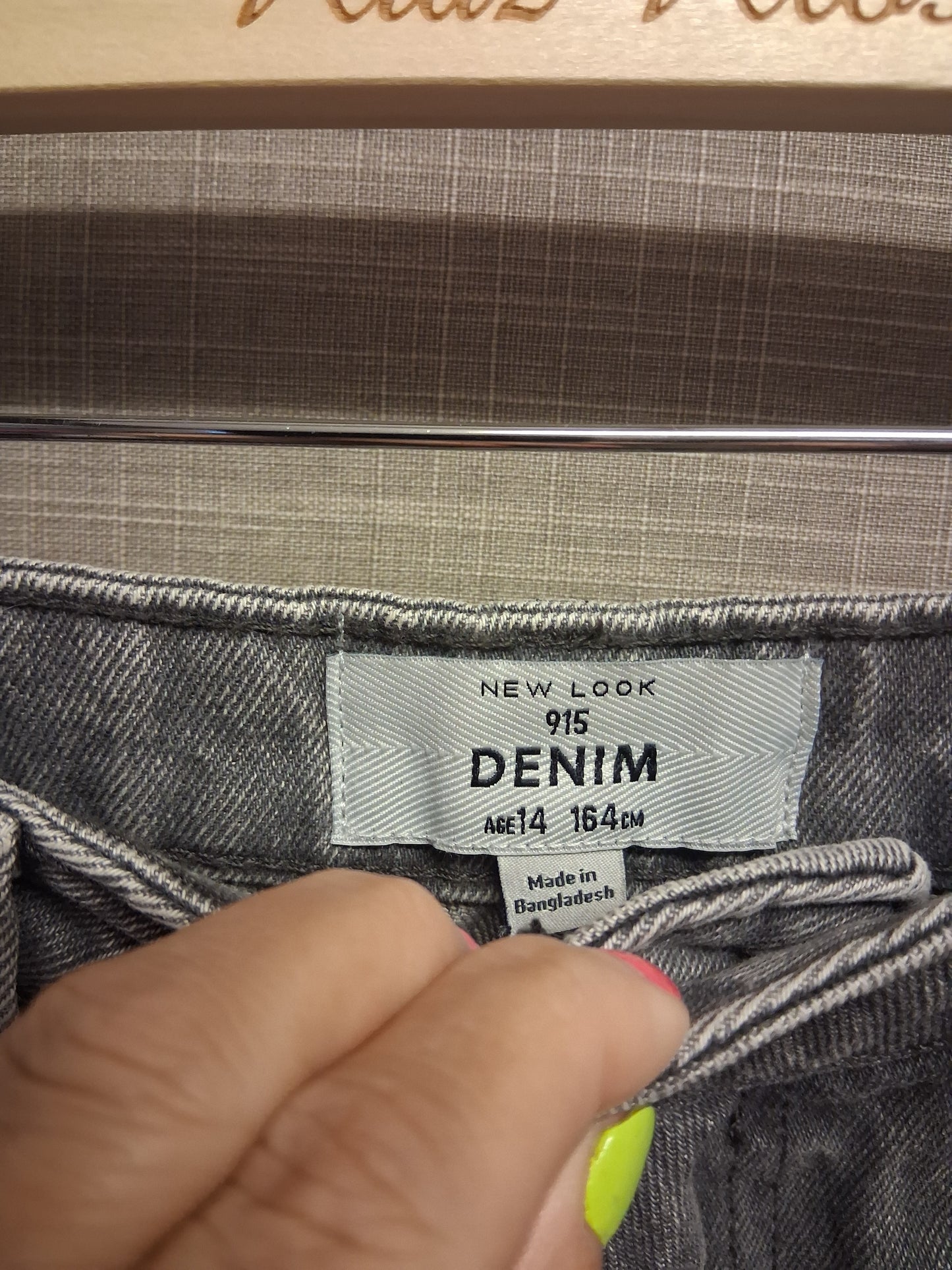 New Look Girls Denim Grey Distressed High Rise Shorts Age 14 Years