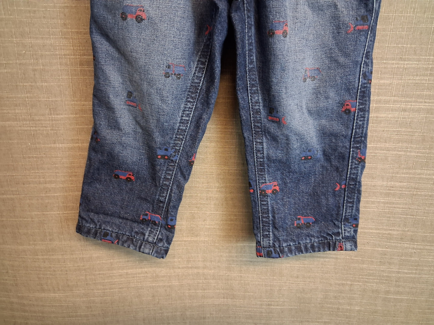 Next Boys Jeans Blue Denim Lined Fire Engines Age 12-18 Months