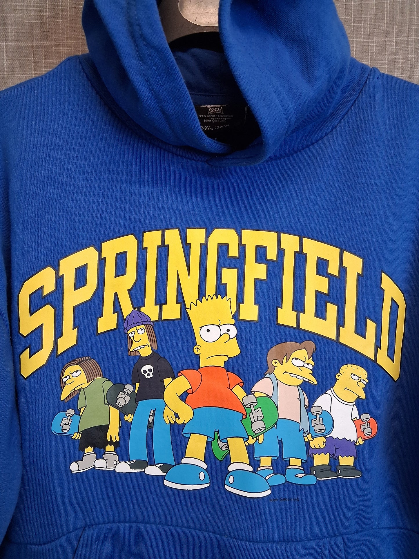 The Simpsons Primark Blue Hoodie Age 8-9 Years