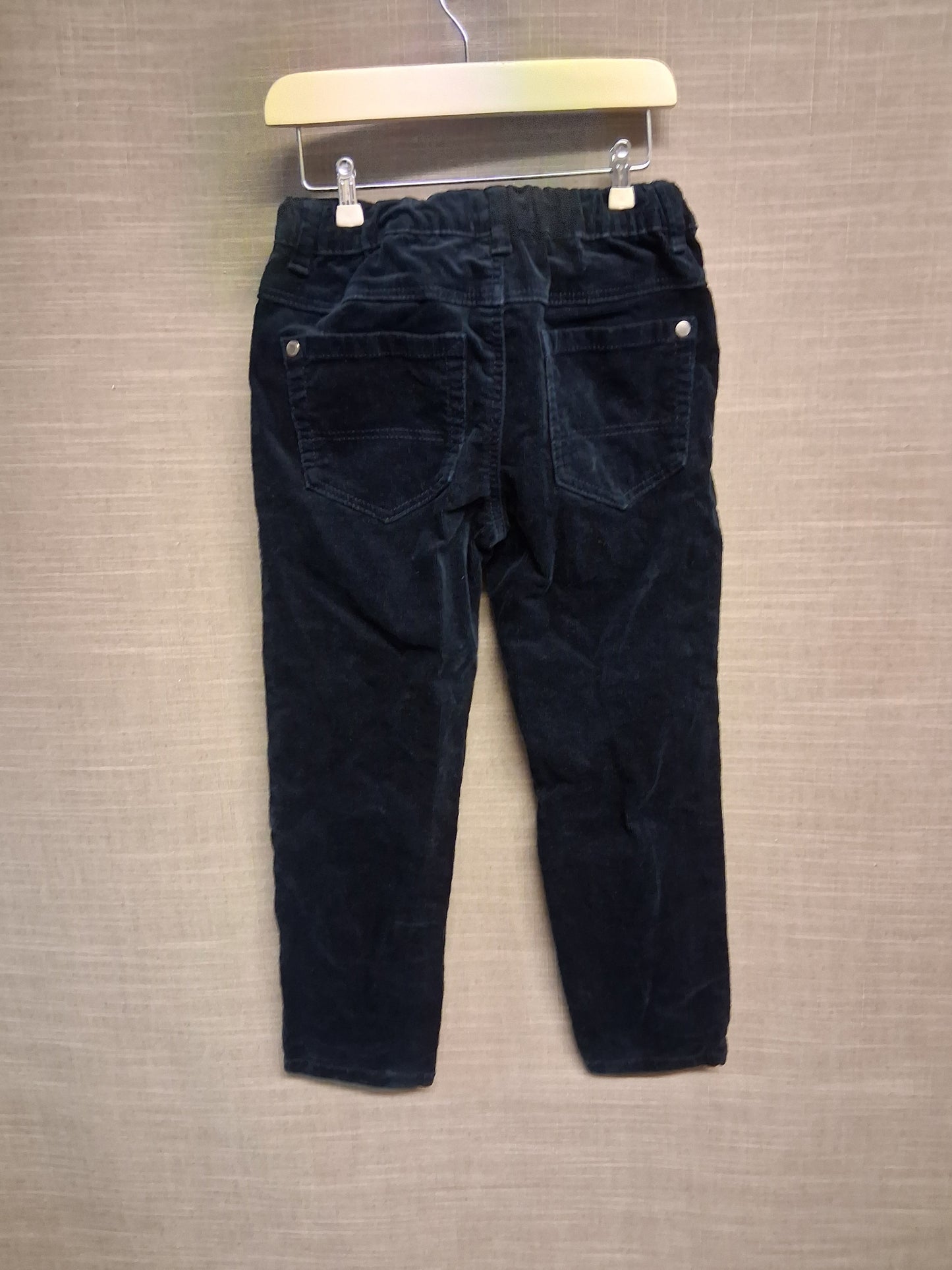 Next Boys Navy Blue Corduroy Trousers Adjustable Waist Age 5-6 Years