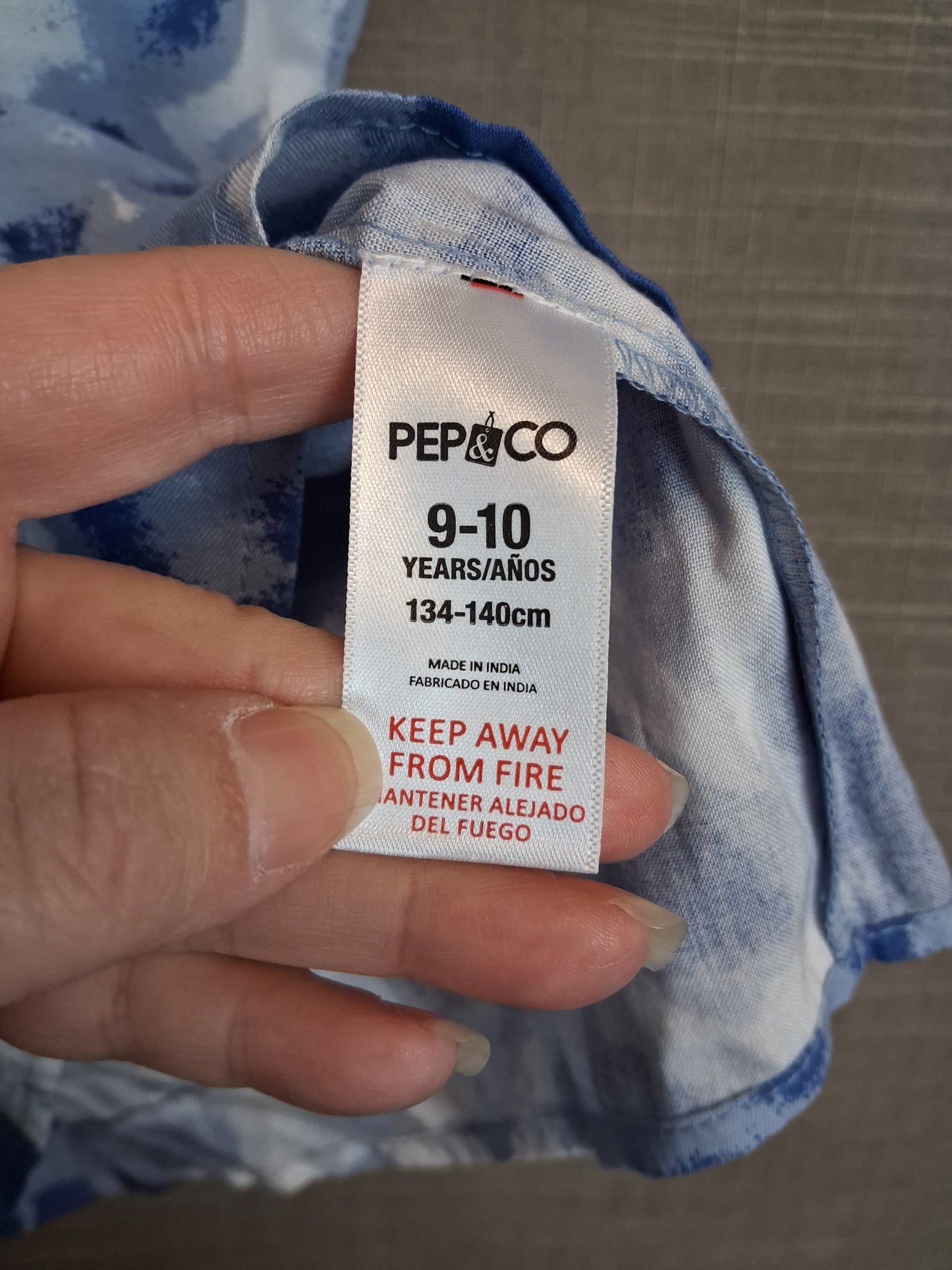 Pep & Co Boys Short Sleeve Shirt Age 9-10 Years Blue Tie Dye New