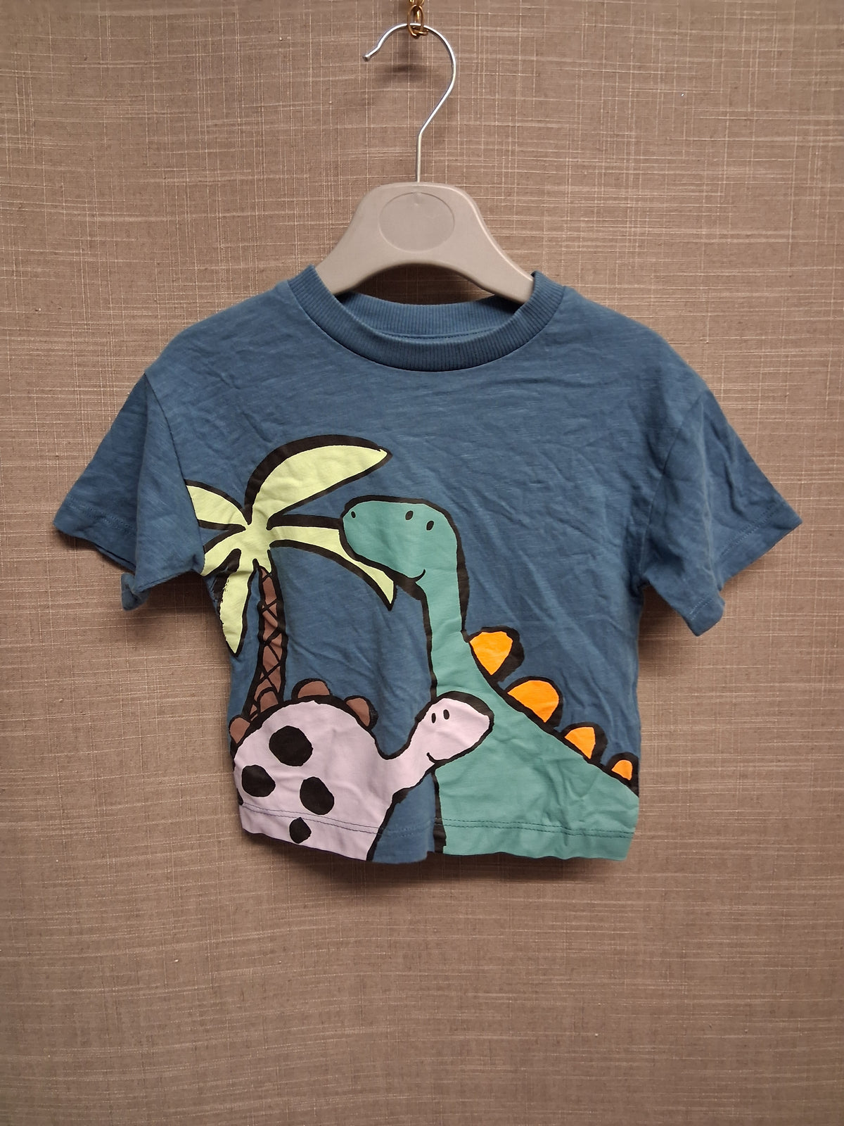 Next Boys Blue Short Sleeve Dinosaur Theme T-Shirt Age 3-6 Months