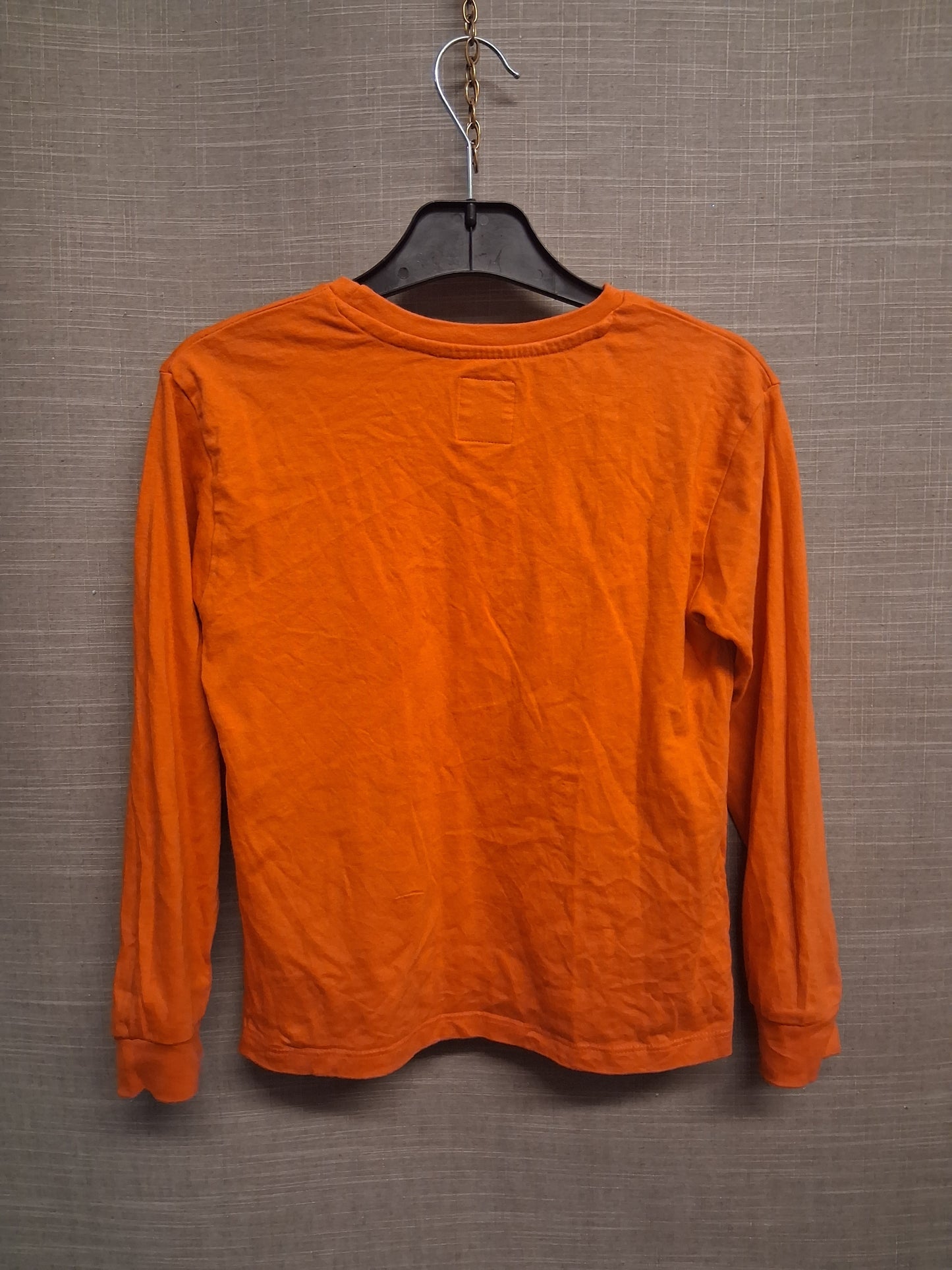 Primark Disney T-Shirt Long Sleeve Orange Mickey Mouse Graphic Age 6-7 Years